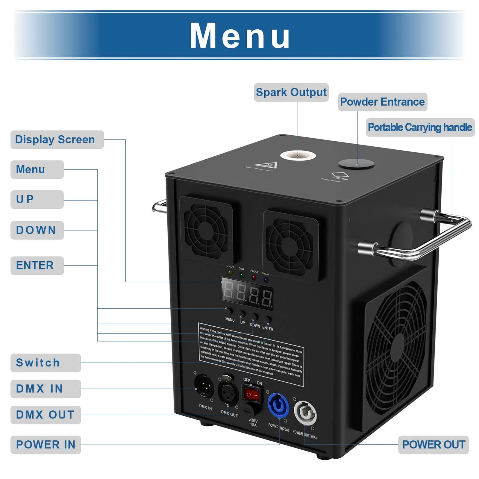 4 Pack 700W Cold Spark Machine DMX Stage Effect Machine for Stage DJ Disco Wedding # Black
