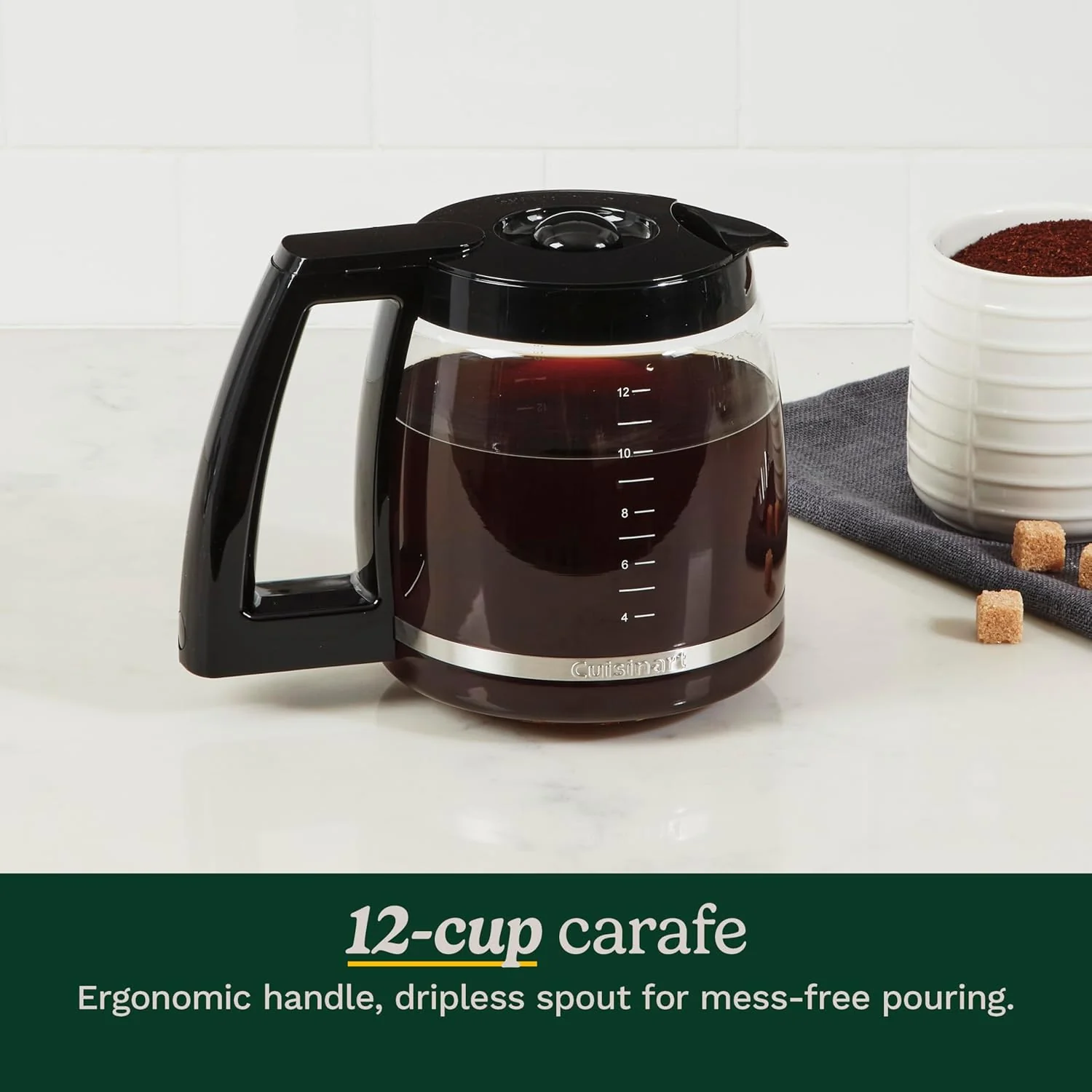 Cafetière programmable Cuisinart DCC-1200P1 Brew Central 12 tasses, carafe, chrome brossé