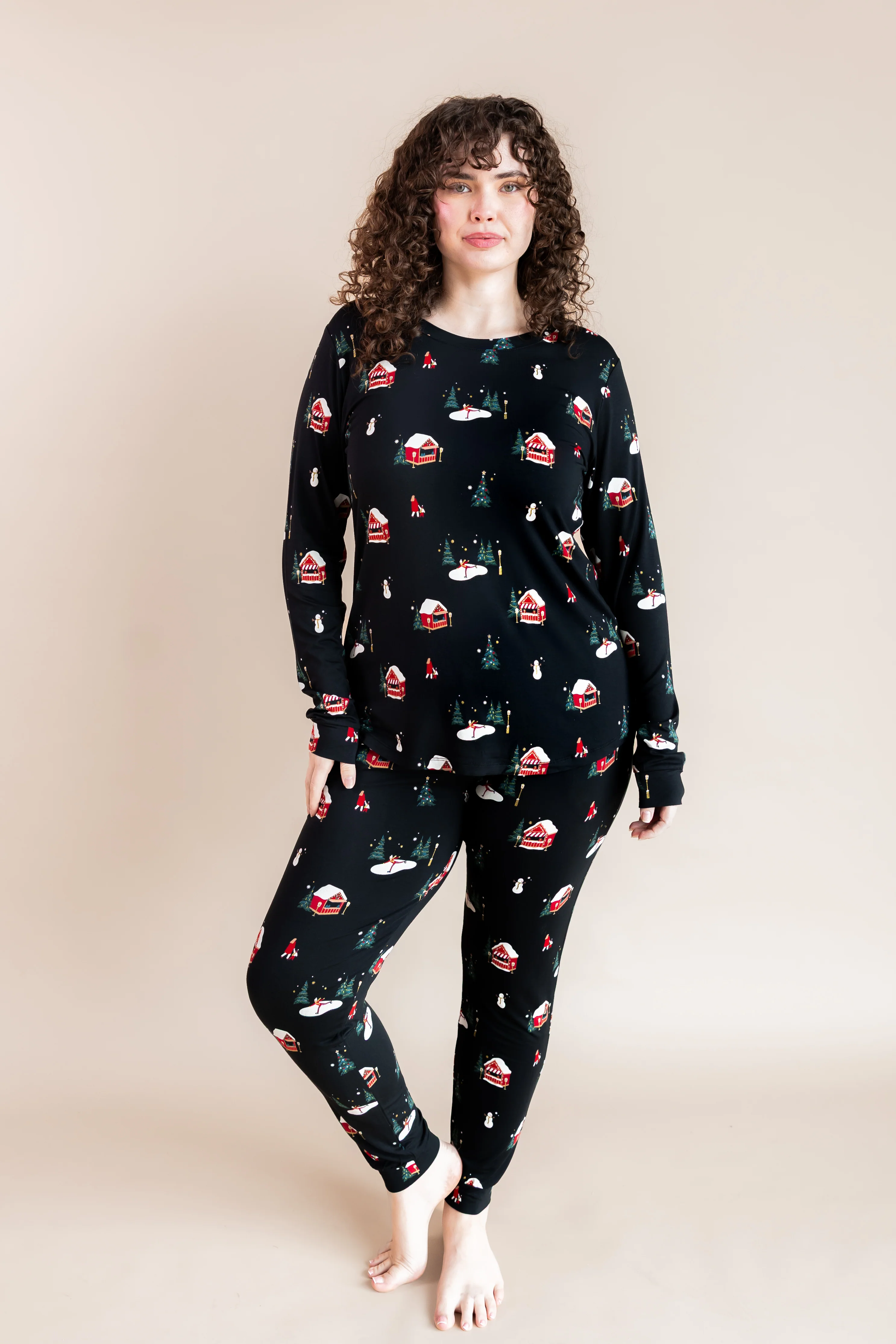 Women's Jogger Pajama Set in Winter Wonderland