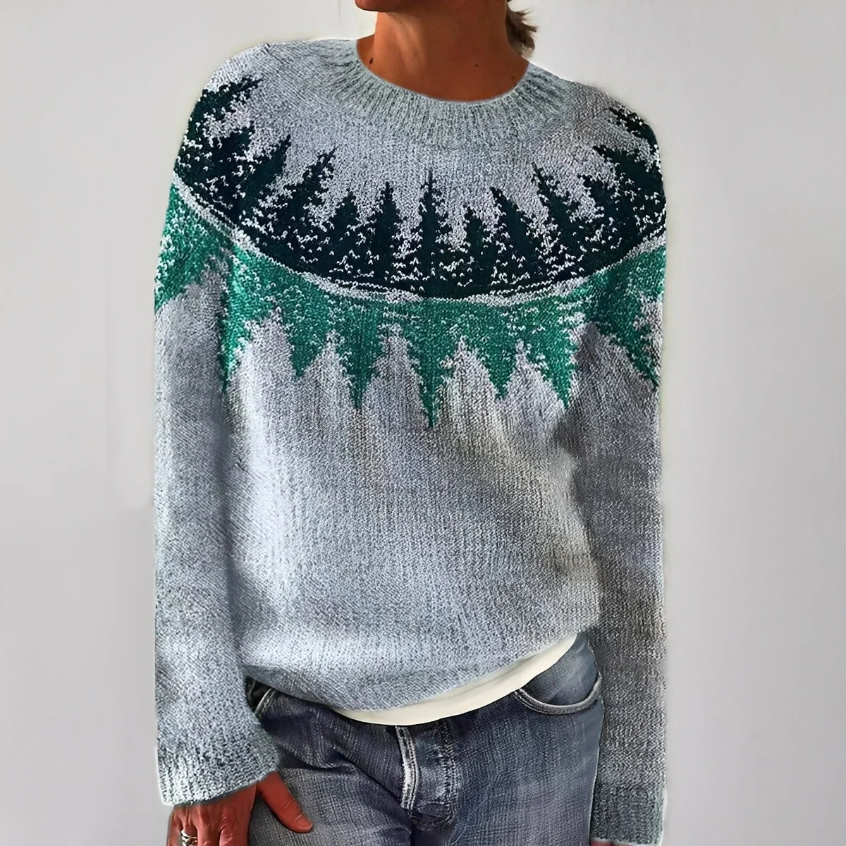 Heather - Pull classique à motif pour femme