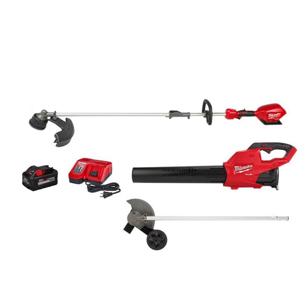 Milwaukee 3000-21-49-16-2718 M18 Fuel 18-Volt Lithium-Ion Brushless Cordless Quik-Lok String Trimmer/Blower Combo Kit with Edger Attachment(3-Tool)