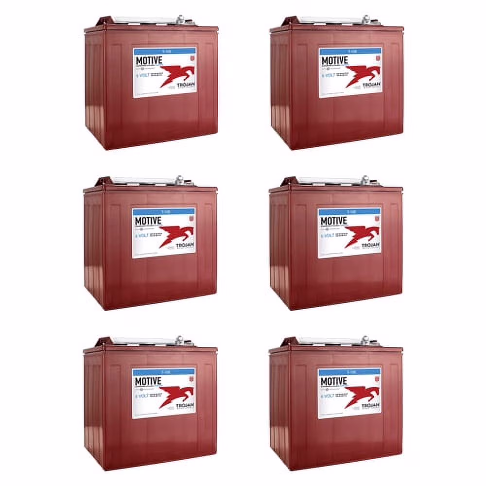 6 - Volt Golf Cart Batteries - Trojan Battery 6V/225ah T - 105 (6 - Pack, 36V)