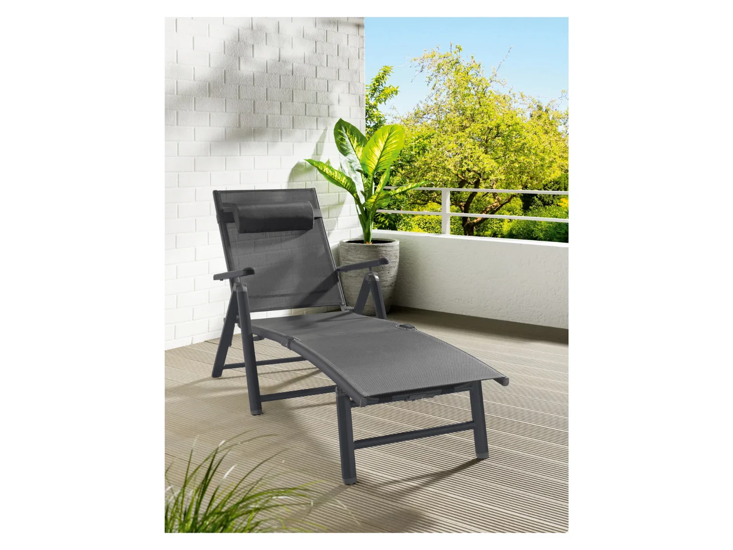 LIVARNO home Chaise longue en aluminium Houston, gris