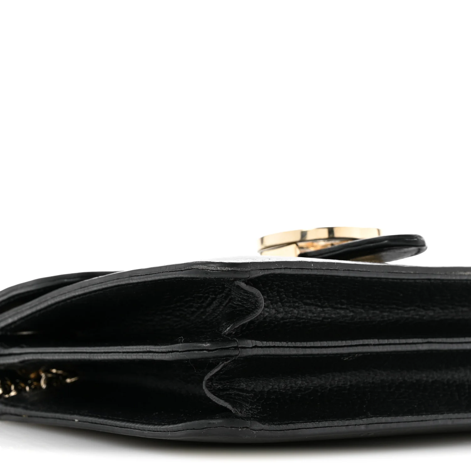 Dollar Calfskin Small Interlocking G Shoulder Bag Black