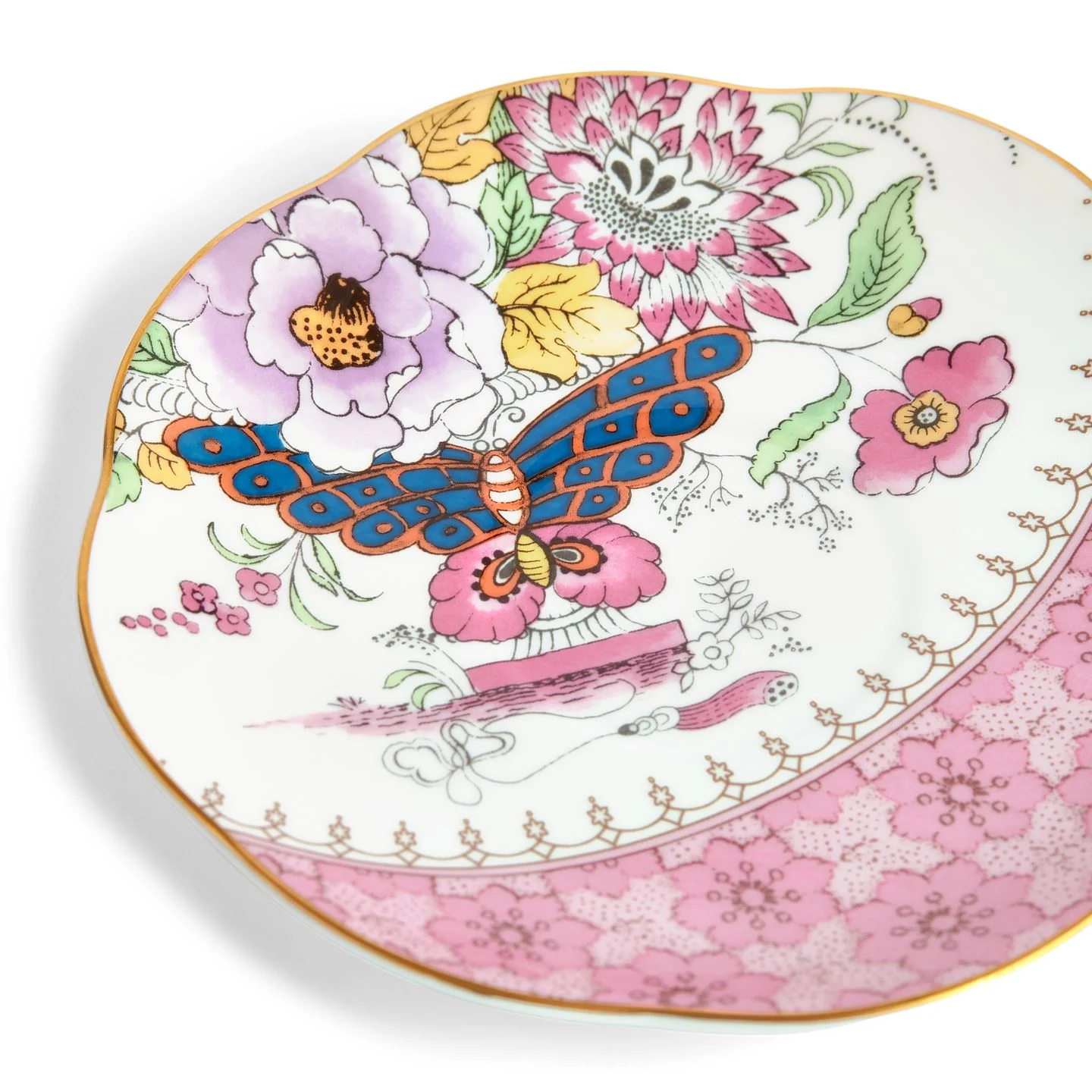 Butterfly Bloom Yellow Teacup and Saucer
