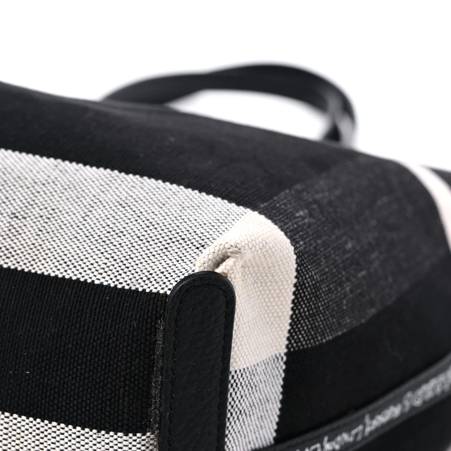 Coated Canvas Mega Check Medium Doodle Tote Black White