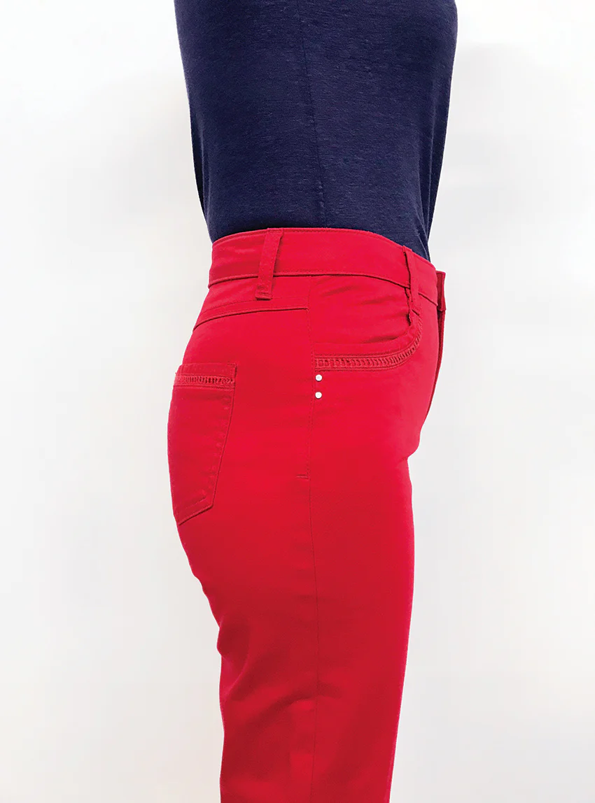 Pantacourt femme rouge