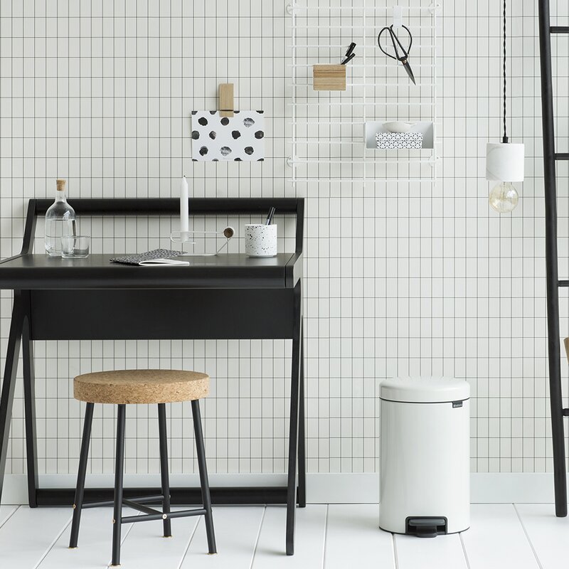 NewIcon pedalbøtte 12L hvit