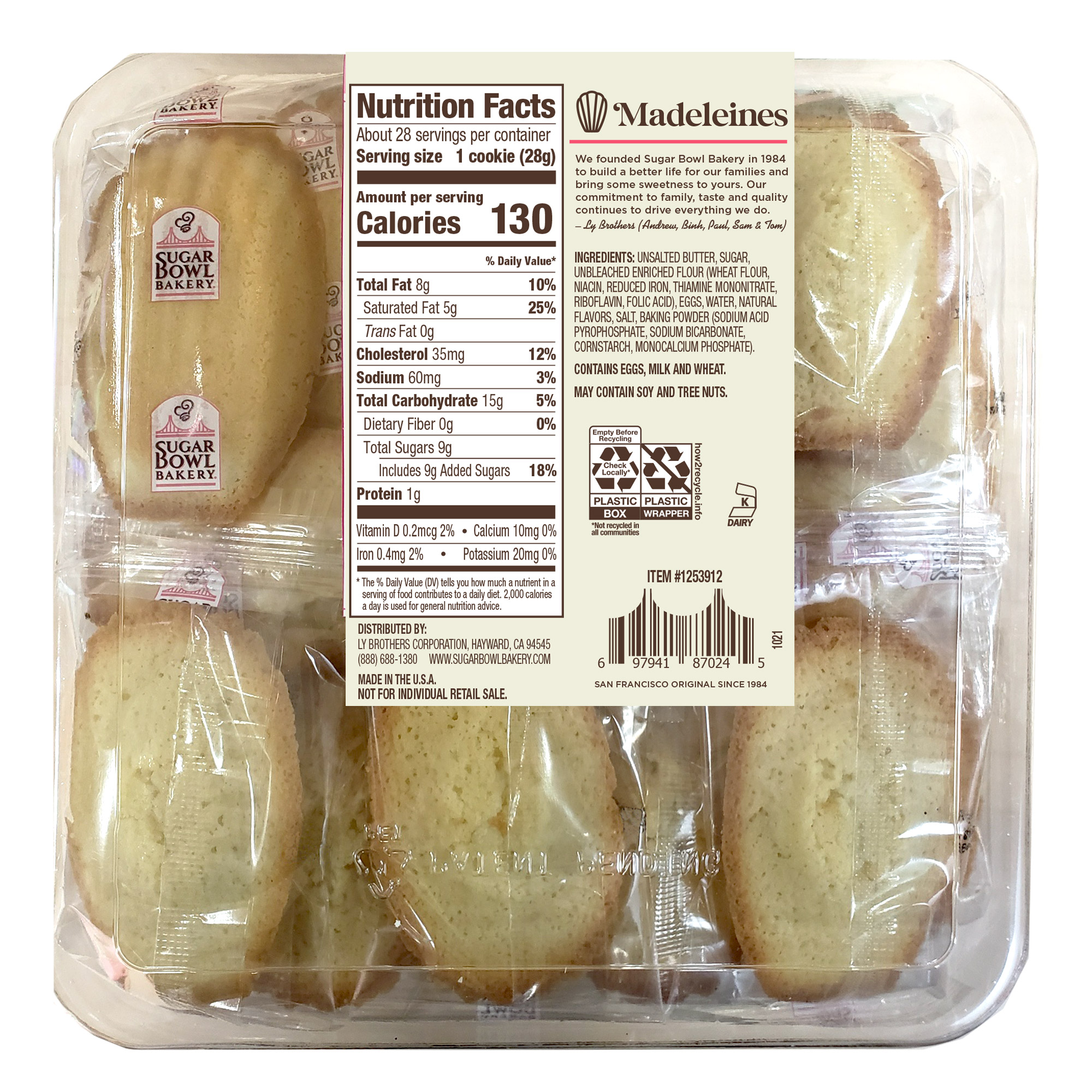 Sugar Bowl Bakery, Madeleine Cookies, 1 oz, 28 - Count