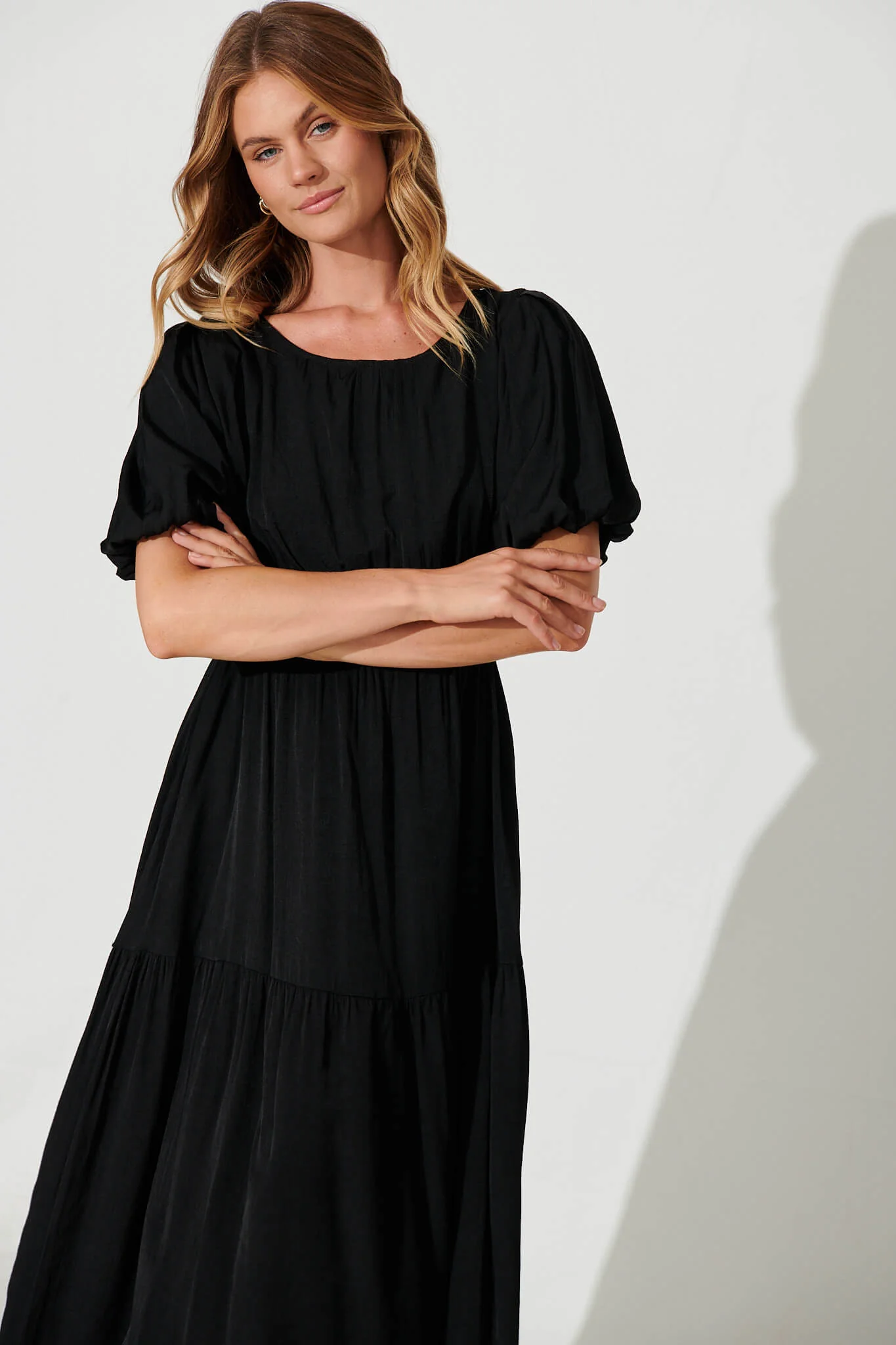 Stargazer Midi Dress In Black