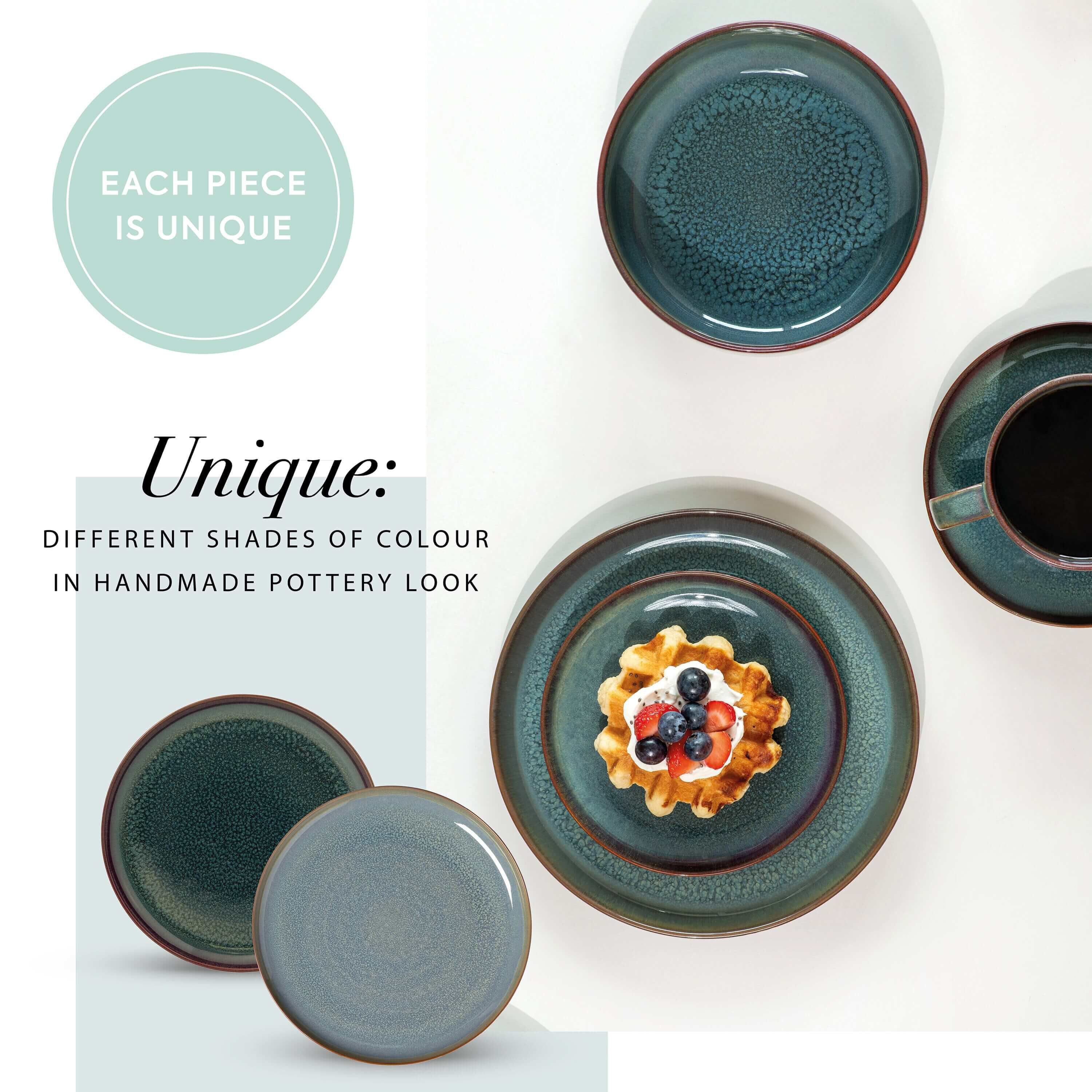 Crafted Dinnerware set - Green, Premium Porcelain