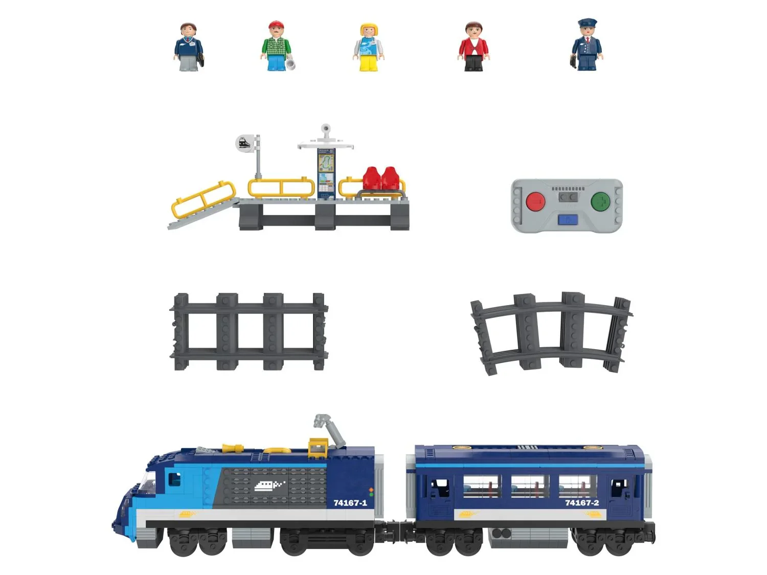 Playtive Clippys Train de marchandises ou de voyageurs