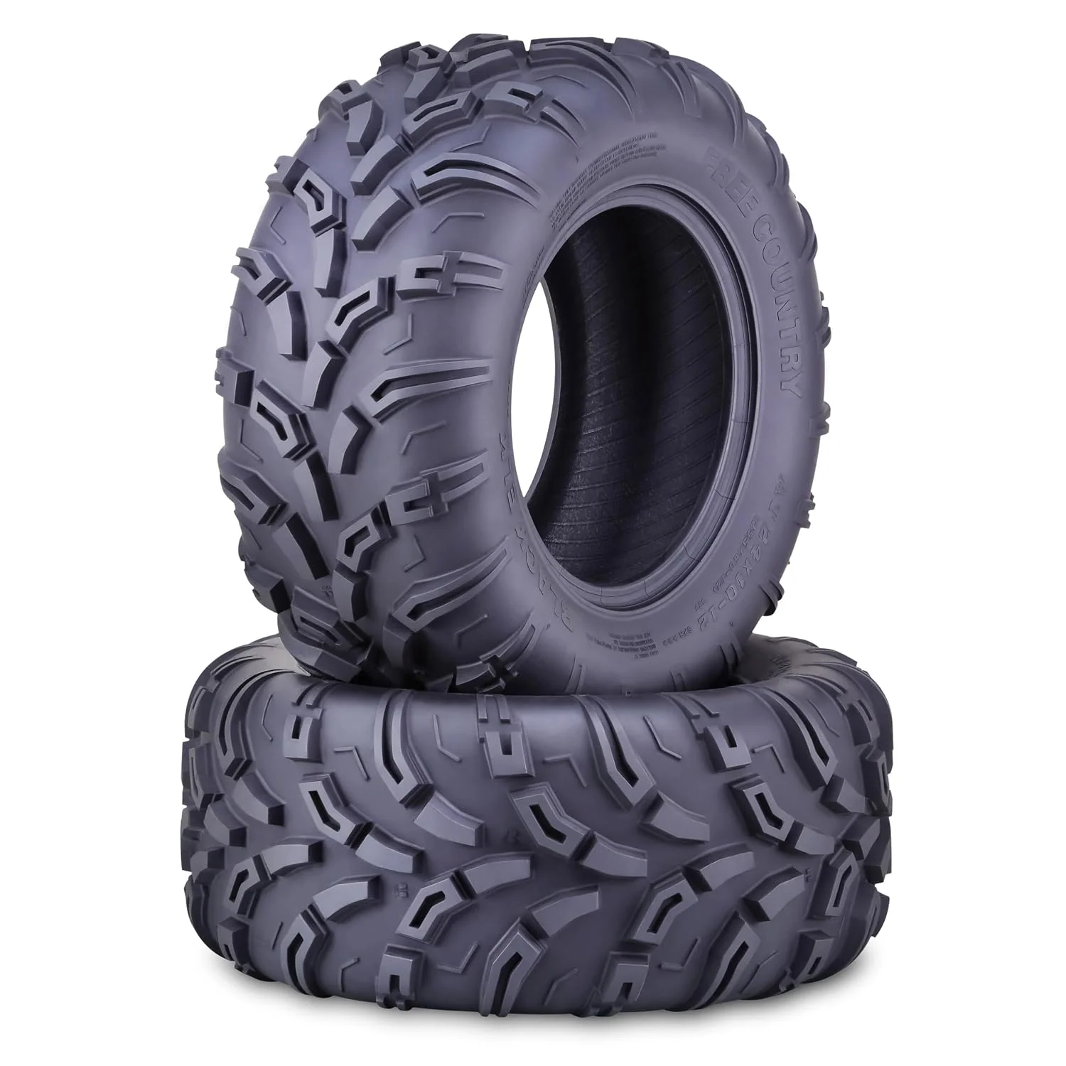 Free Country ATV Tires 24X10-12 6PR Black Elk Mud All Terrain 10610, Set 2
