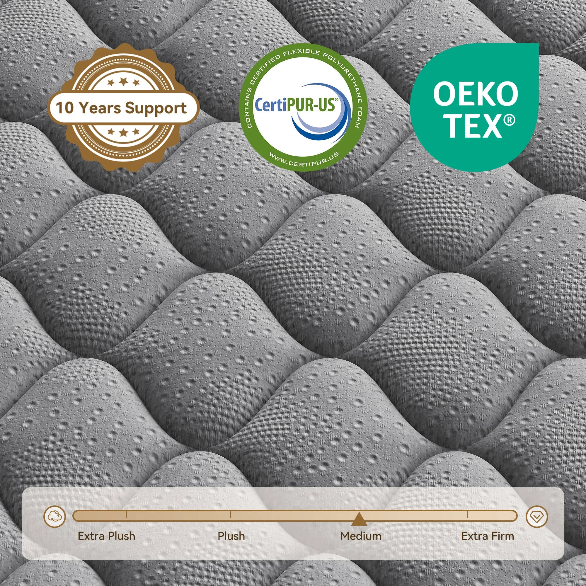 Madevos Queen Mattress 10 in, Hybrid Mattress in a Box, Memory Foam and Individual Pocket Springs, Pressure Relief, Medium Firm