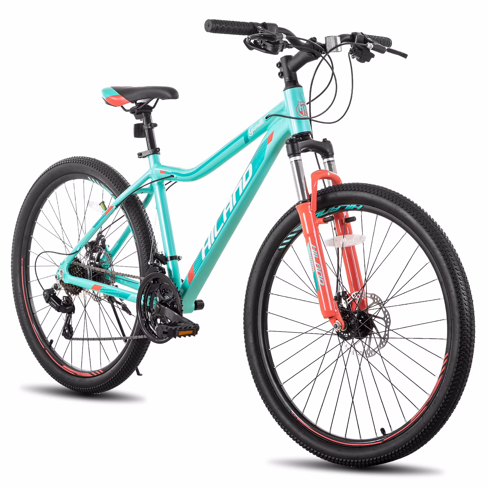 Hiland Mountain Bike for Woman, Shimano 21 Speed 26 in Wheels Mountain Bicycle, Mint Green