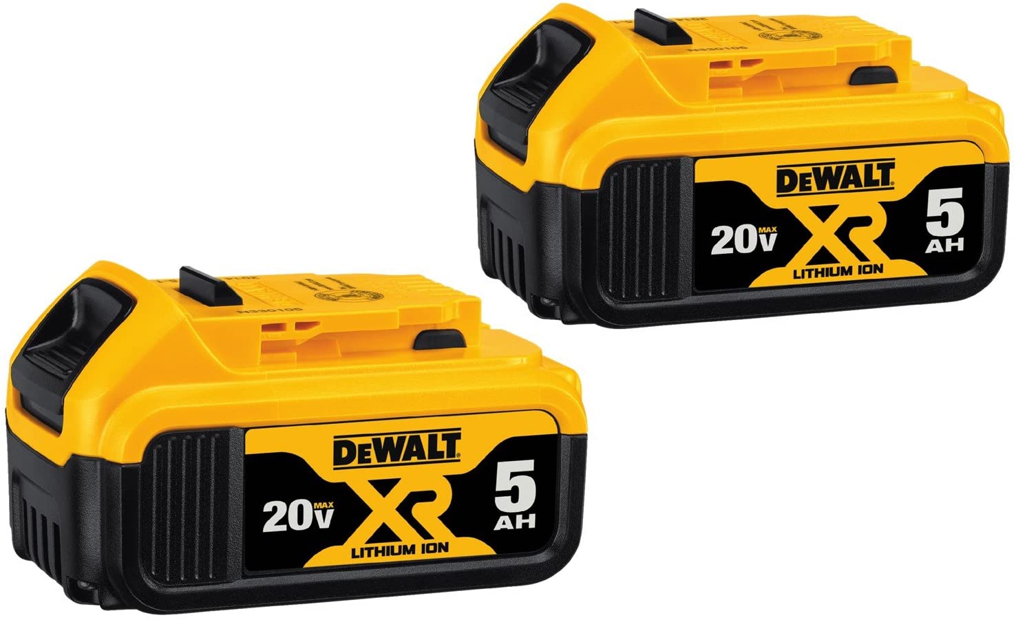 Kit de démarrage à batterie DEWALT 20V MAX avec 2 batteries, 5,0AH (DCB205-2CK)