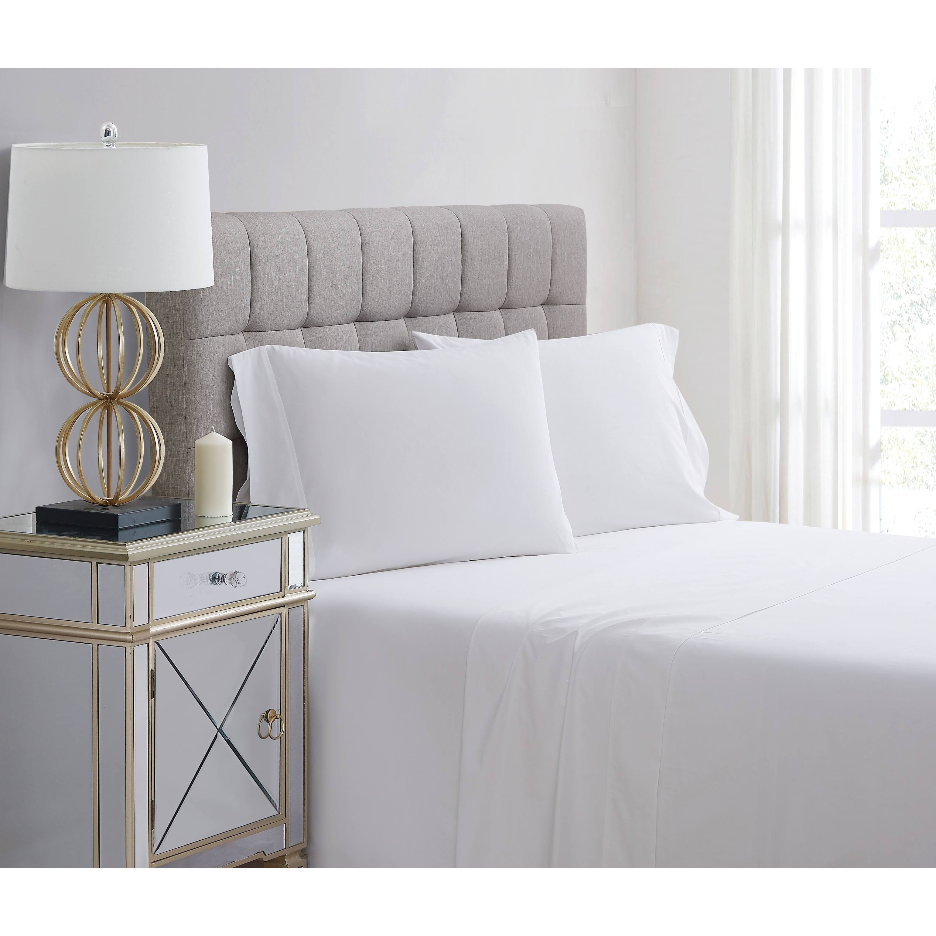 Charisma Percale Cotton 400 Thread Count, Standard Pillowcase, White