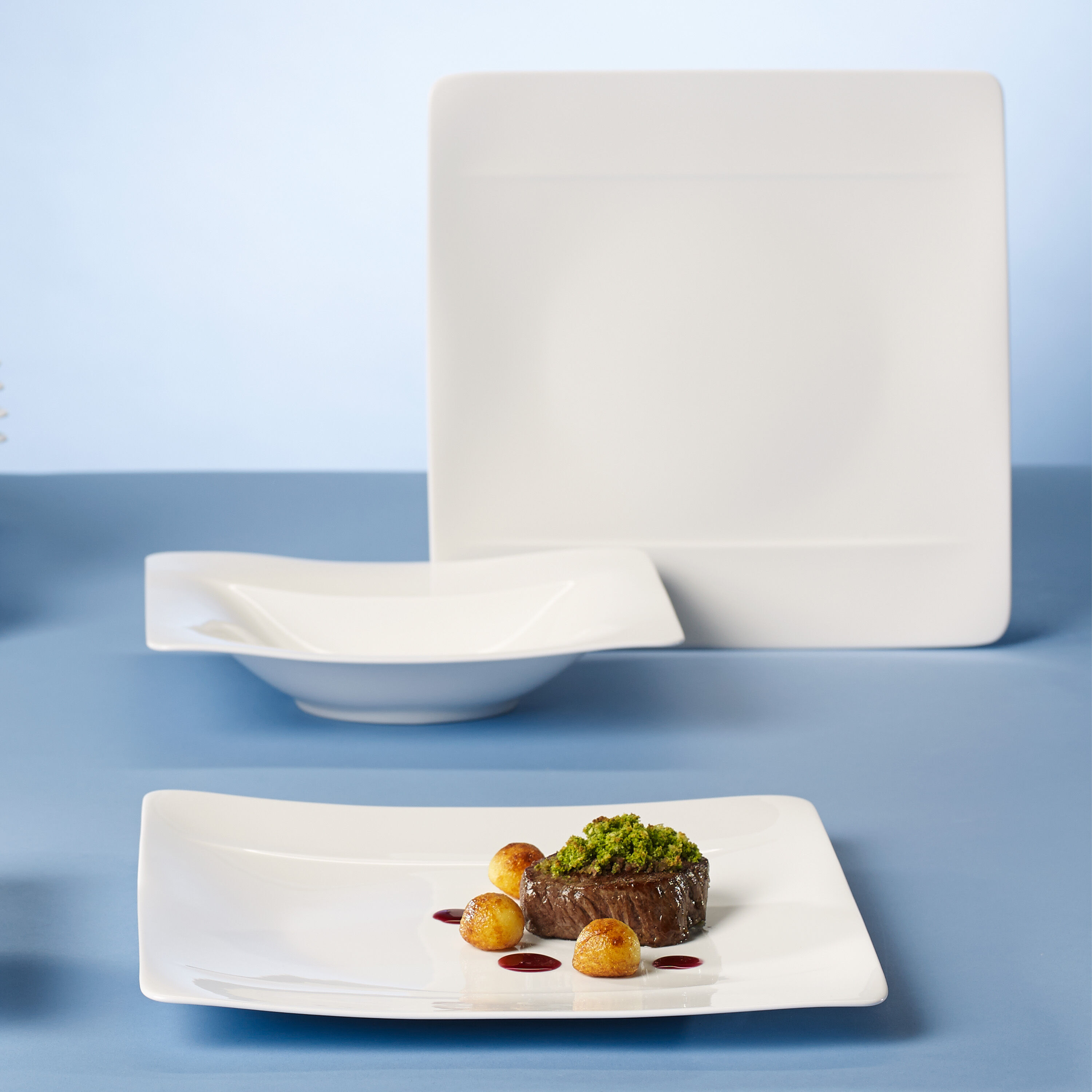 Modern Grace Dinner plate - White, 10.8'', Premium Bone Porcelain