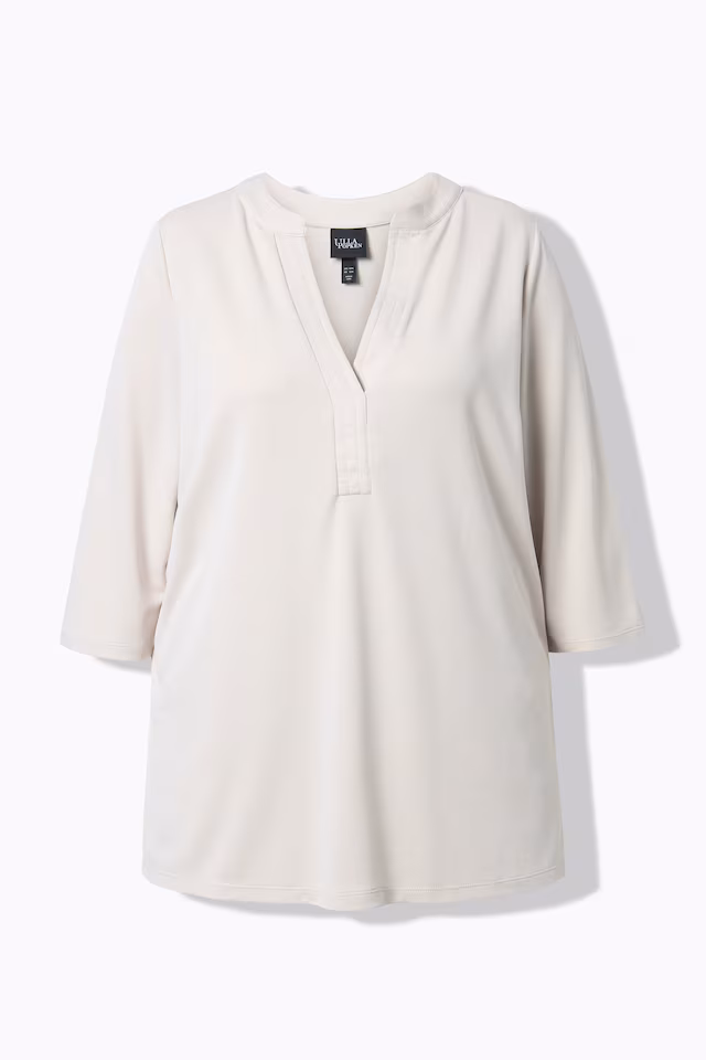 Split Neck 3/4 Sleeve  Modal Blend Tee
