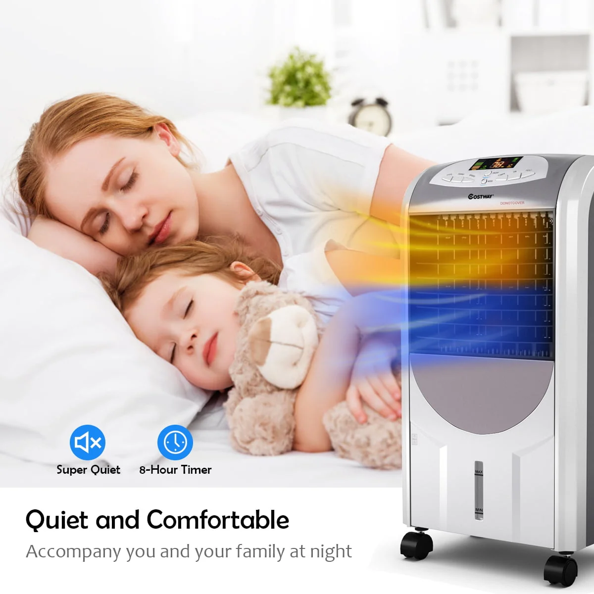 Costway Portable Air Cooler Fan Heater Humidifier with Washable Filter Remote Control Image 6