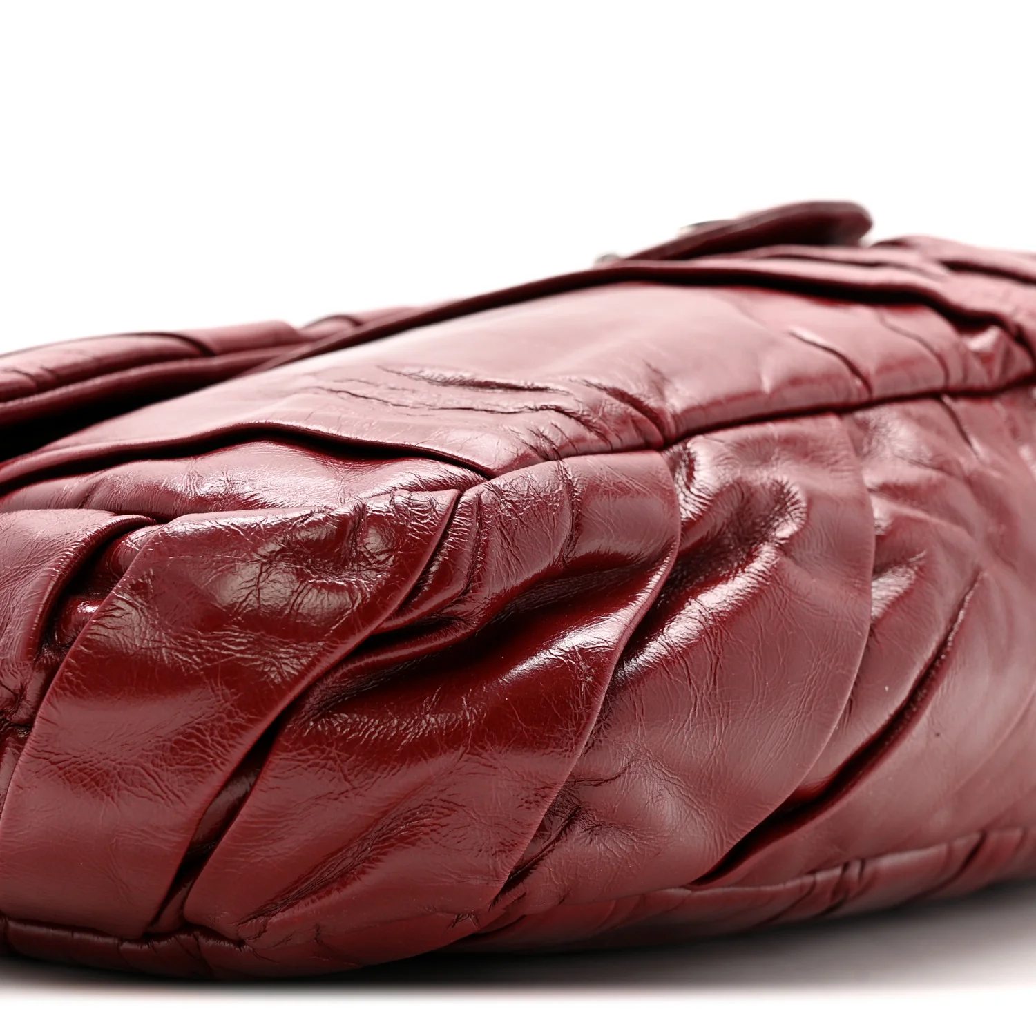 Glazed Calfskin Twisted Maxi Flap Red