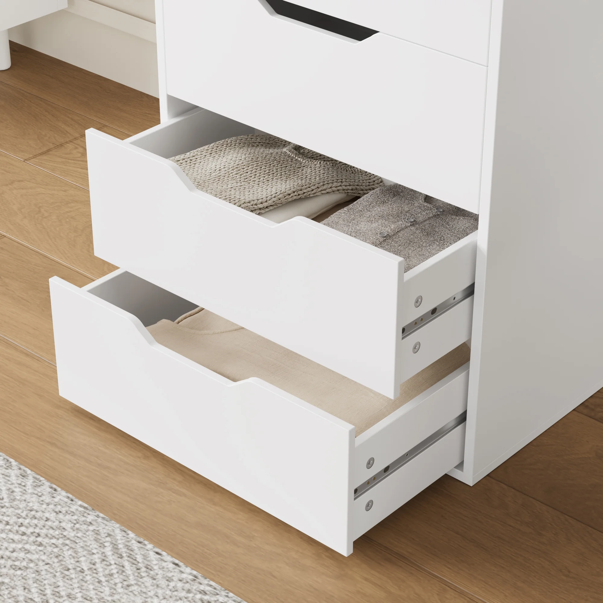 Vertical 8 Drawer Dresser, 44.5����H Modern Drawers Dresser for Bedroom Living Room, White - Image 4