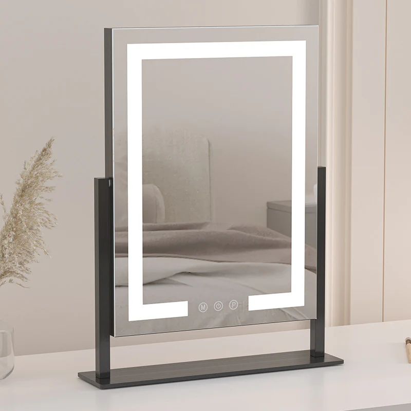 LED Light Makeup Mirror – Desktop Metal Frame Vanity Mirror (25x30 / 30x40 cm)