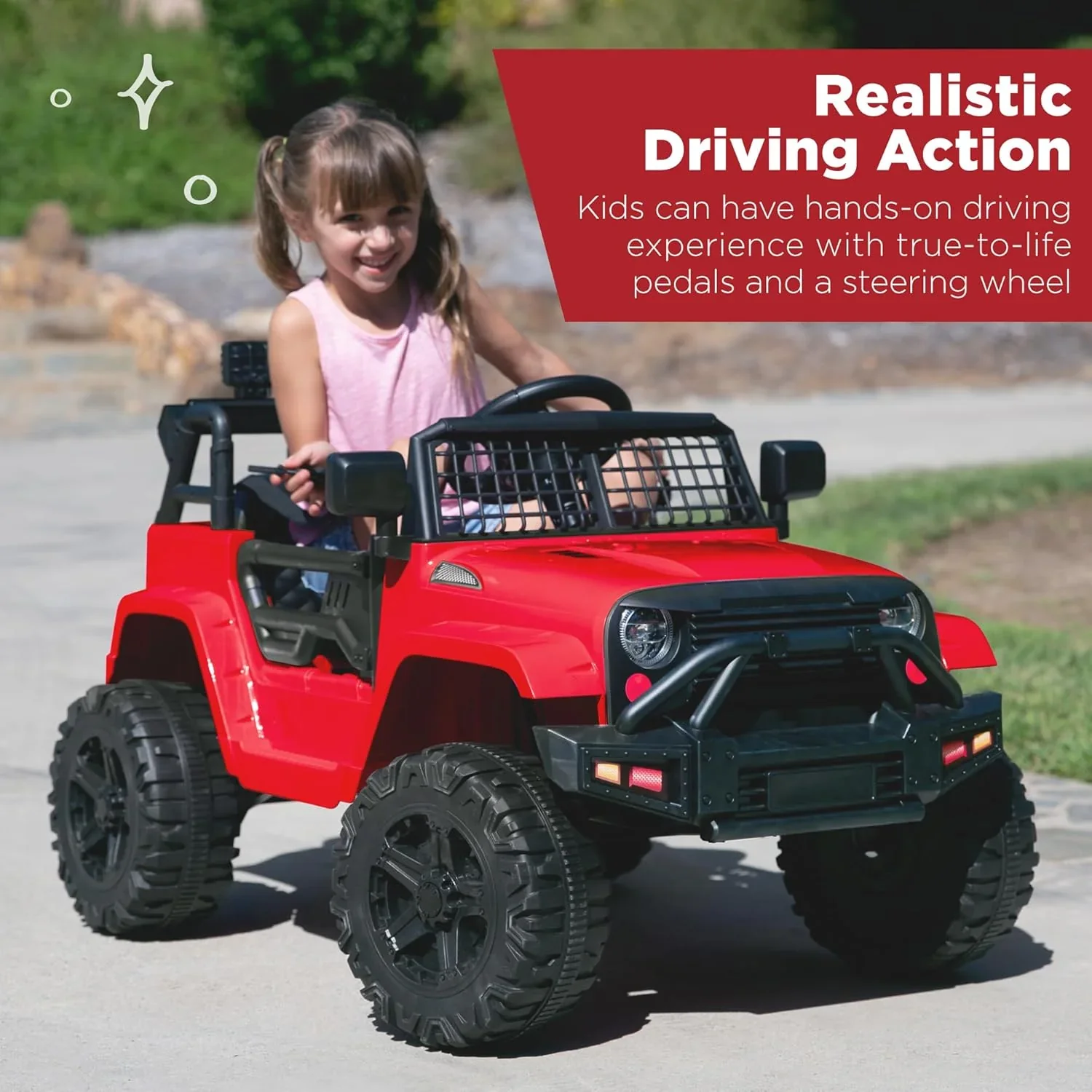 Camion électrique pour enfants Best Choice Products 12V avec suspension à ressorts et lumières LED