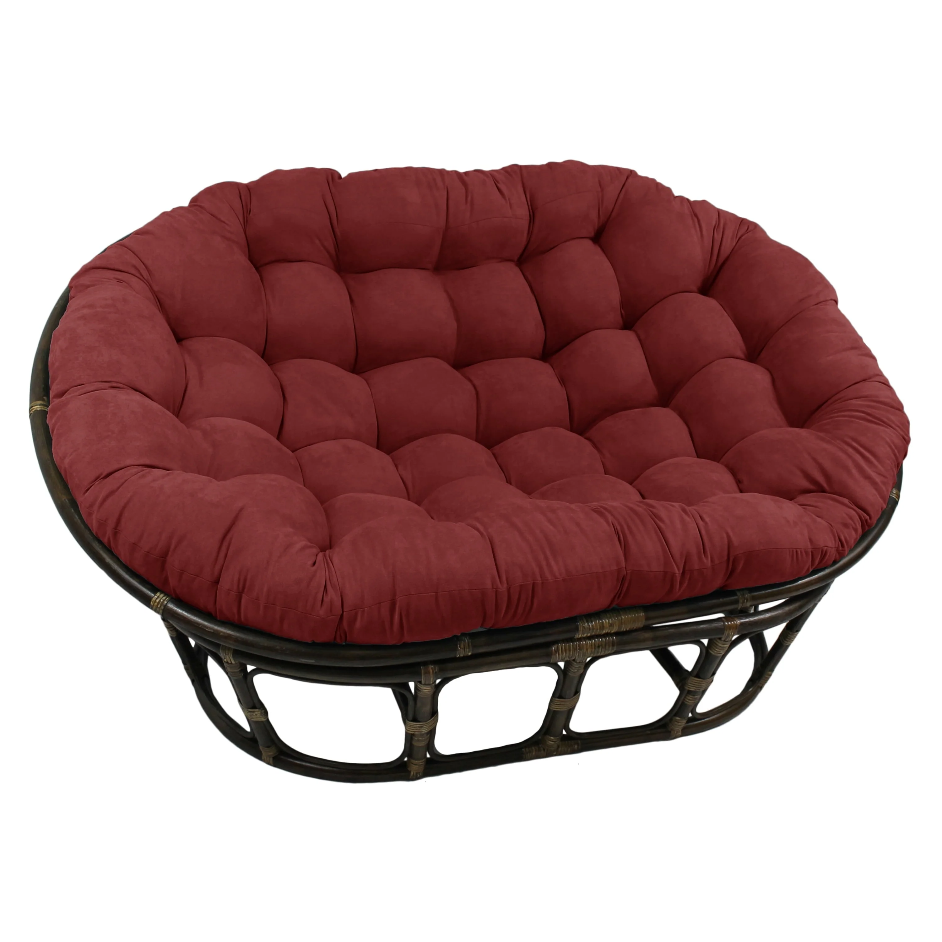 Blazing Needles 78 x 58 in. Oversize Double Papasan Micro Suede Cushion(Aqua Blue)