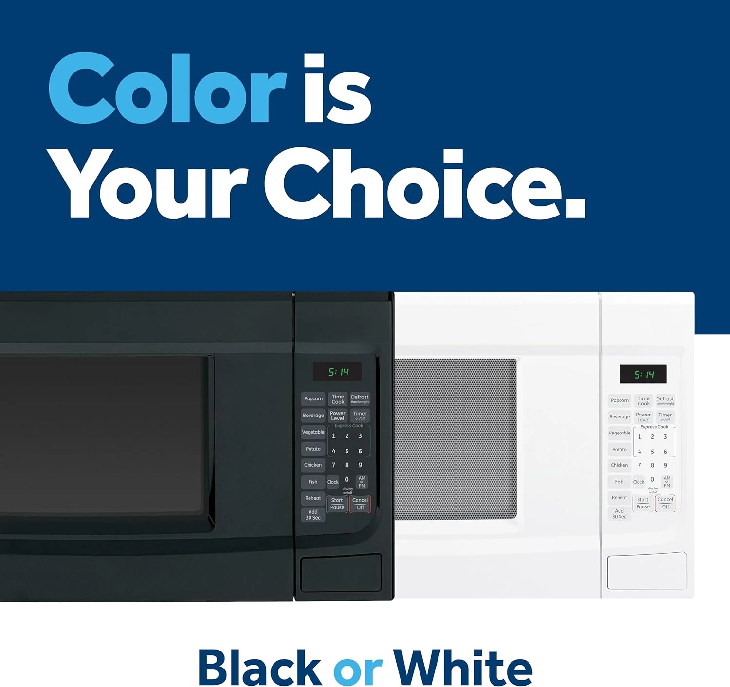 GCST14S1WWW Microwave Oven,1,100-watt 7 Auto Cooking Settings, Kitchen Essentials for The Countertop, Dorm Room or Apartment, Child-Lock Technology 1.4 Cu. Ft, White(Child-Lock Technology 1.4 Cu. Ft./White) - Image 4