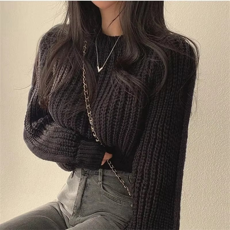 Pull tricoté court pour femme - Pull Mira coupe décontractée