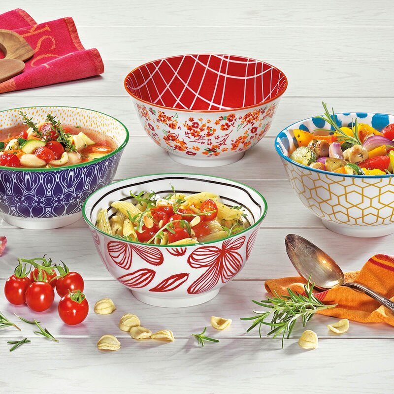 AMICI skål 85 cl 18 cm blomster