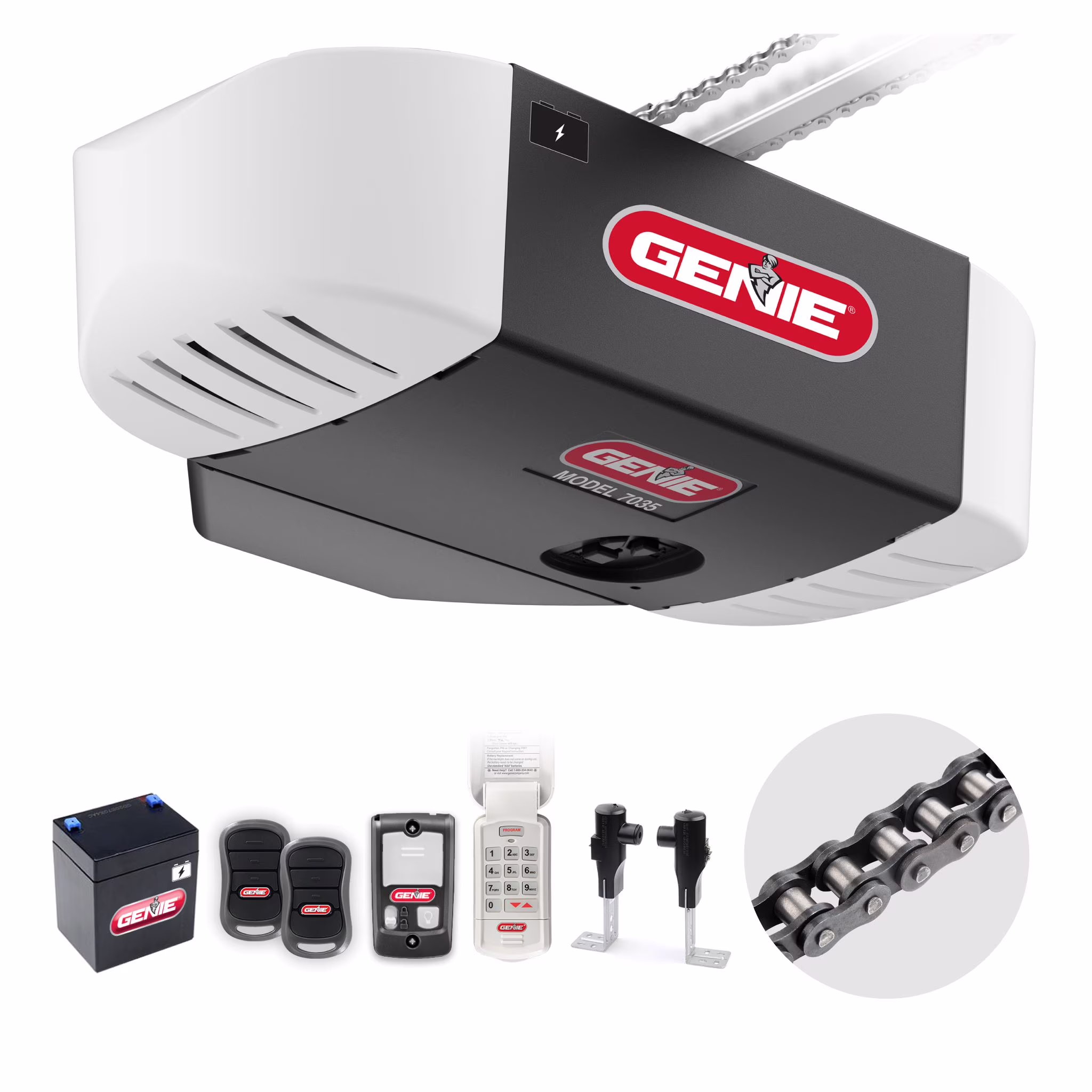 Genie Chain Drive 750 3/4 Hpc Garage Door Opener W/Battery Backup - Heavy Duty