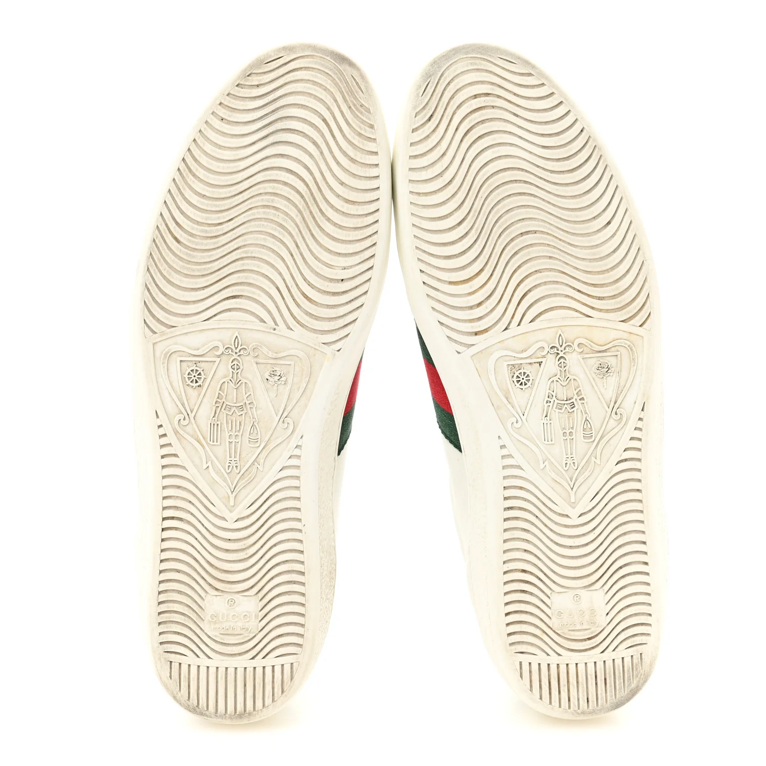 Calfskin Crocodile Web Mens Ace Sneakers 9 White Green