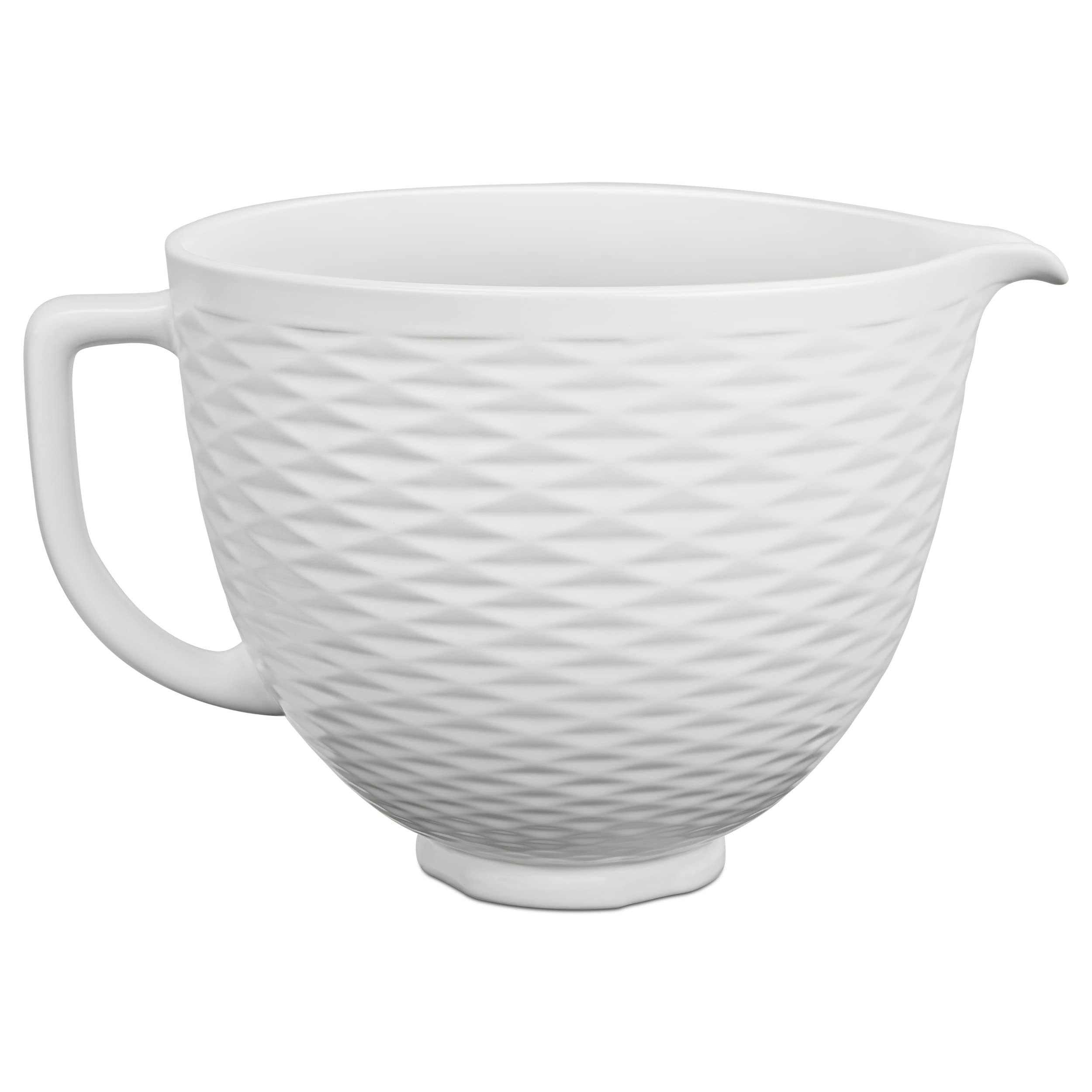 KitchenAid 5 Quart Textured Ceramic Bowl, White