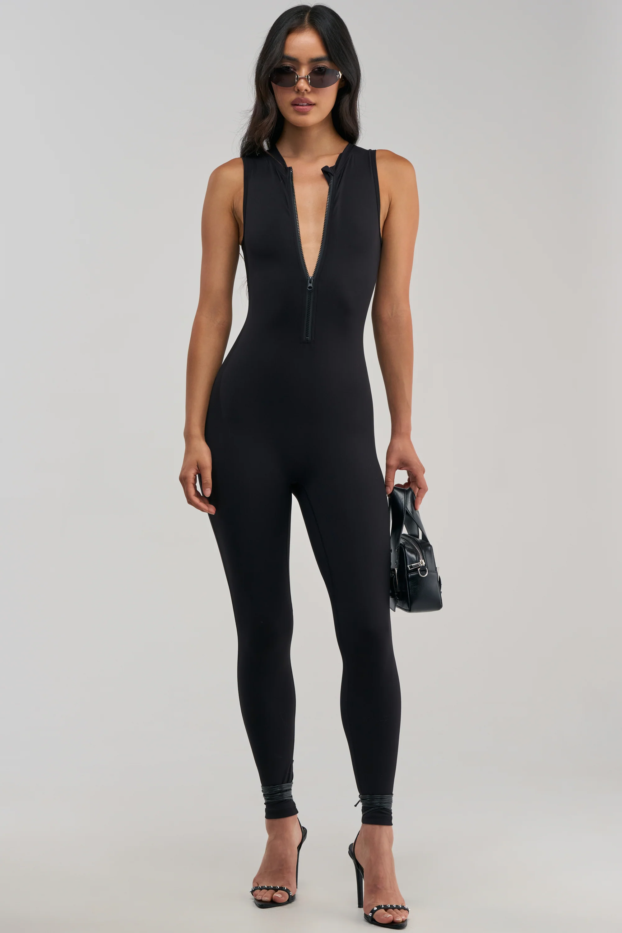 HANNAH HIGH NECK FITTED SLEEVELESS JUMPSUIT - Akira Store