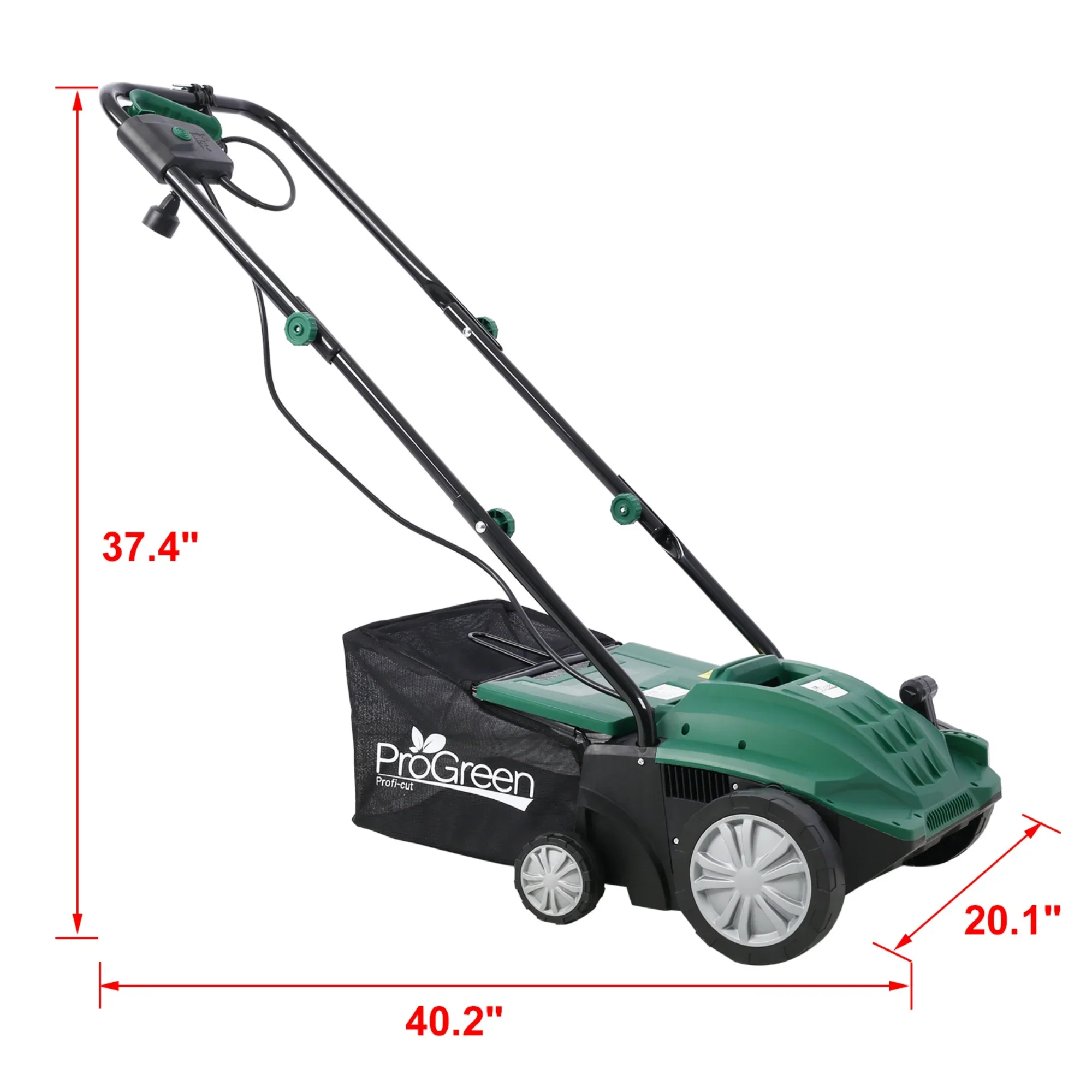 2-in-1 13 Dethatcher & Scarifier, 12 Amp Electric Garden Lawn Mover, Removable Collection Bag extra large 32QT