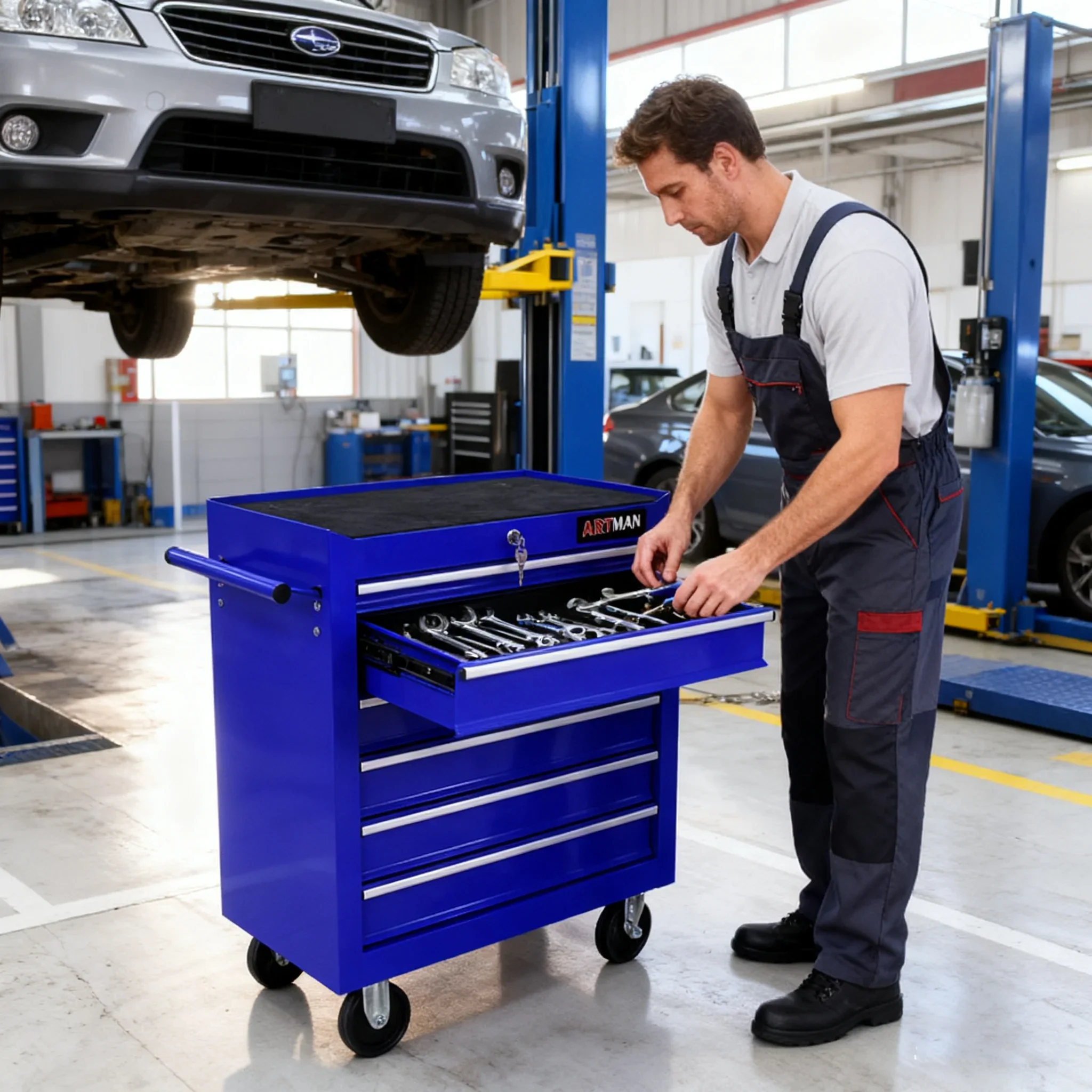 ARTMAN 7 Drawer Tool Rolling Storage Cart ,Tool Boxes Tool Chest with Wheels and Drawers for Garage Workshop Warehouse