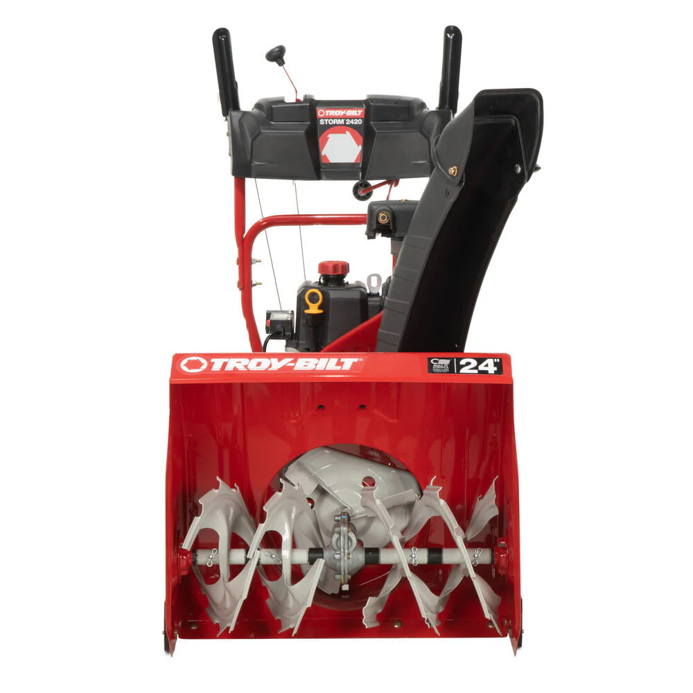 Troy - Bilt MTD Storm 24 In. 208 Cc Two - Stage Gas Snow Blower with Electric Start, Self Propelled, and Snow Tire Chains