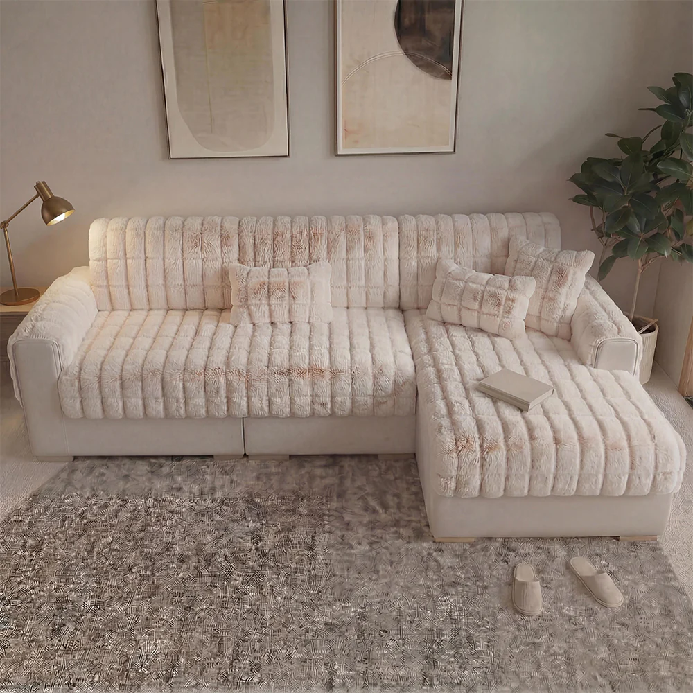 Water-resistant Fluffy Soft Furniture Protector Sectional Couch Cover-EverDry