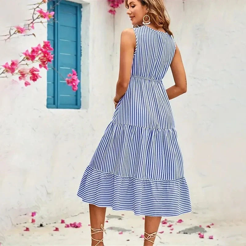 Sophie Paris | Robe mi-longue à rayures