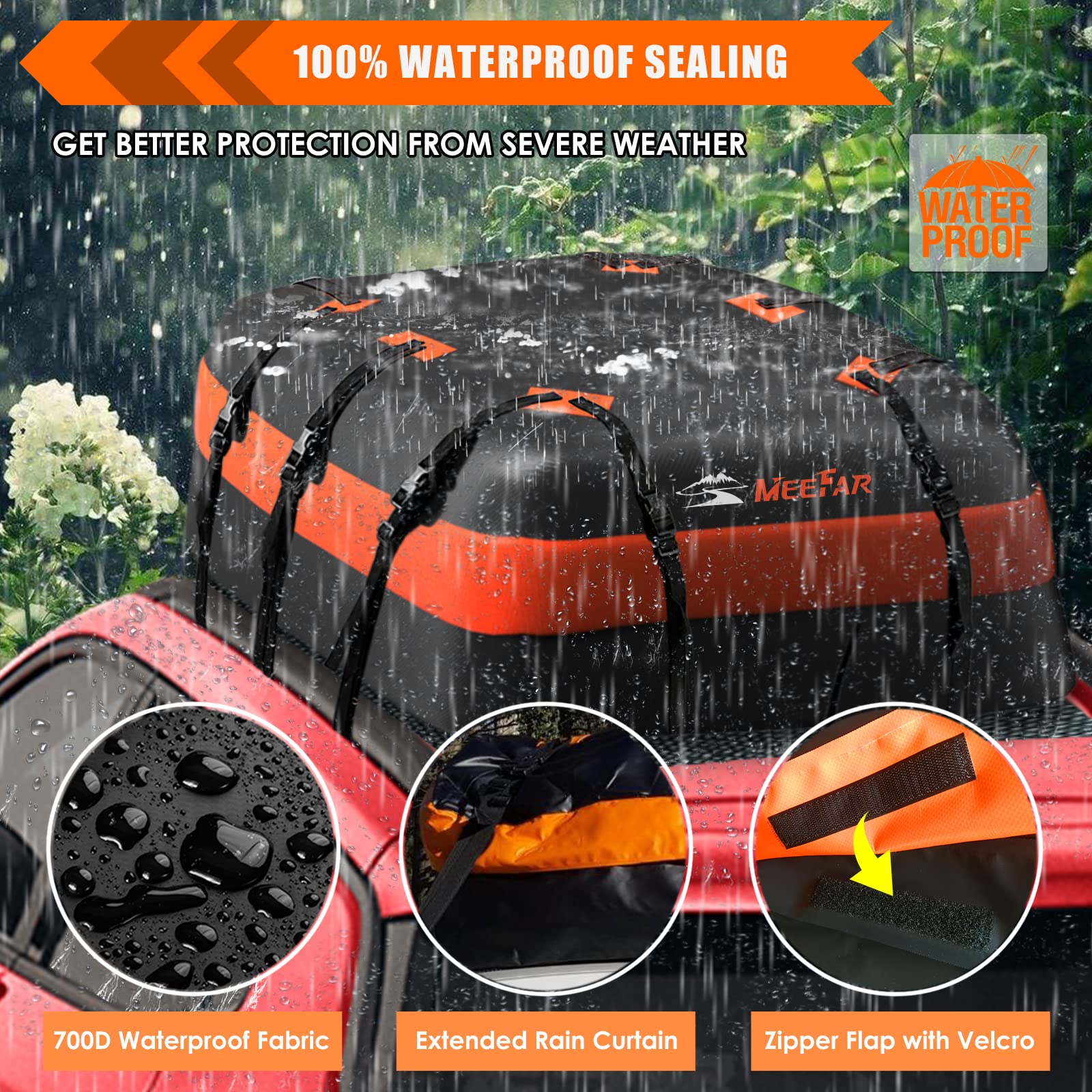 MeeFar Car Roof Bag XBEEK Rooftop top Cargo Carrier Bag
