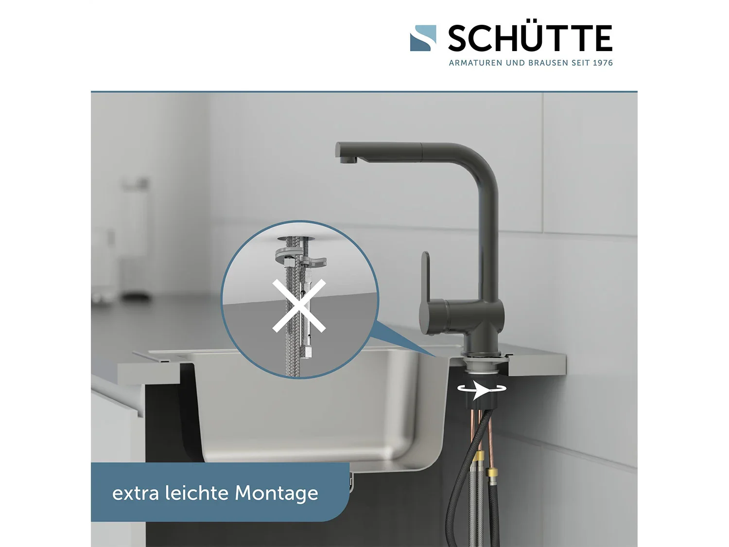 Schtte Mitigeur robinet de cuisine LONDON, avec bec extensible