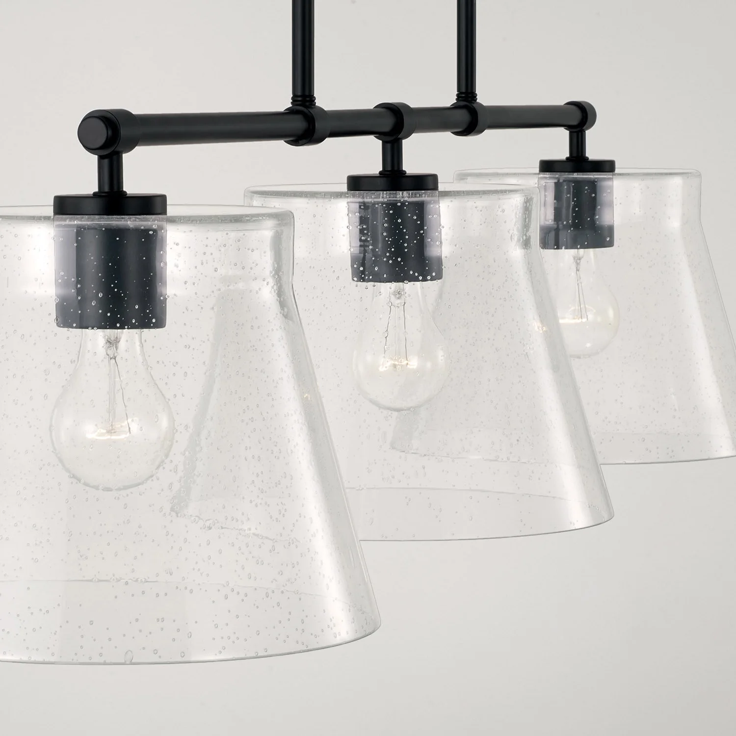 Capital Lighting 846931 Baker 3 Light 45" Wide Linear Chandelier - Black