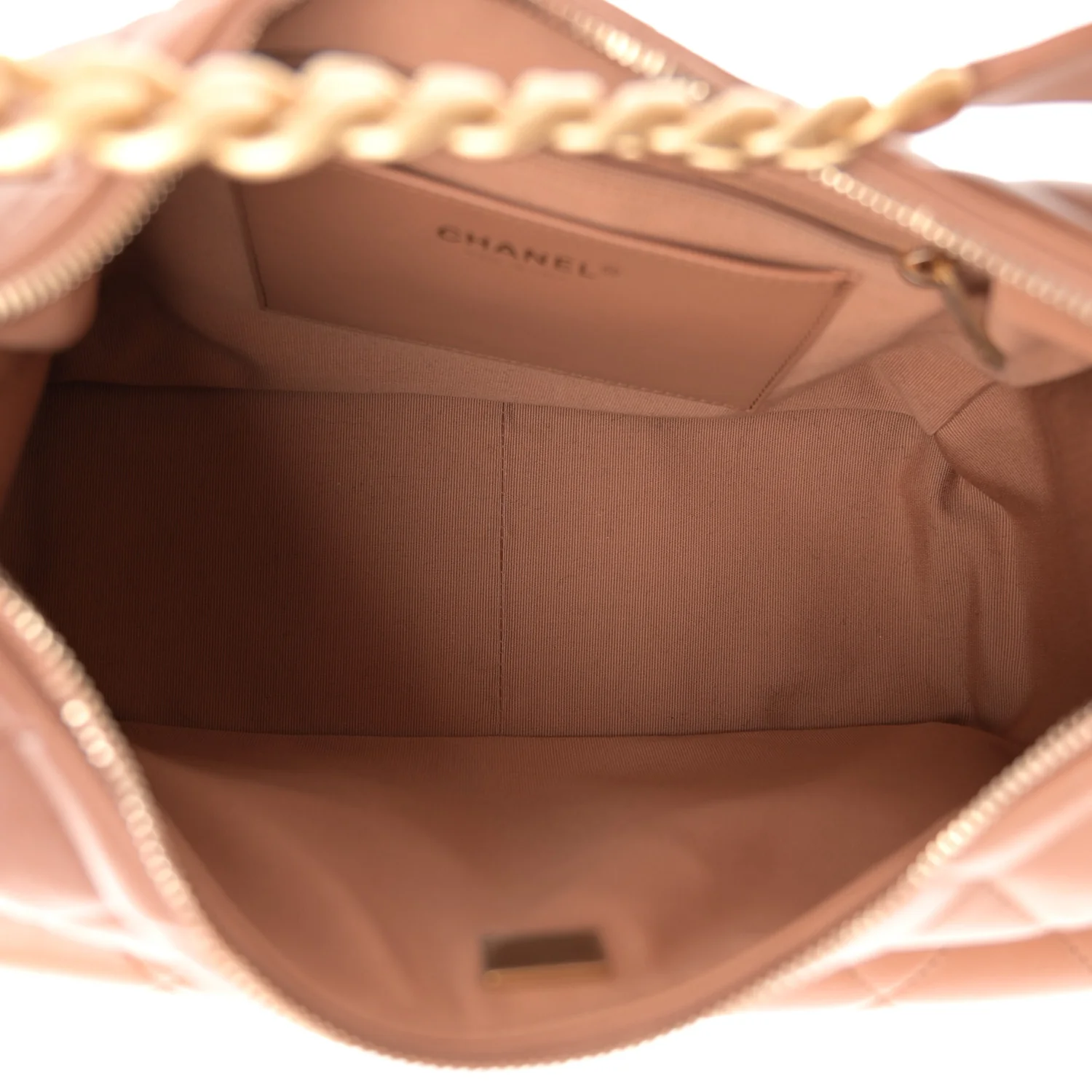 Shiny Lambskin Quilted Trendy Pockets Hobo Brown