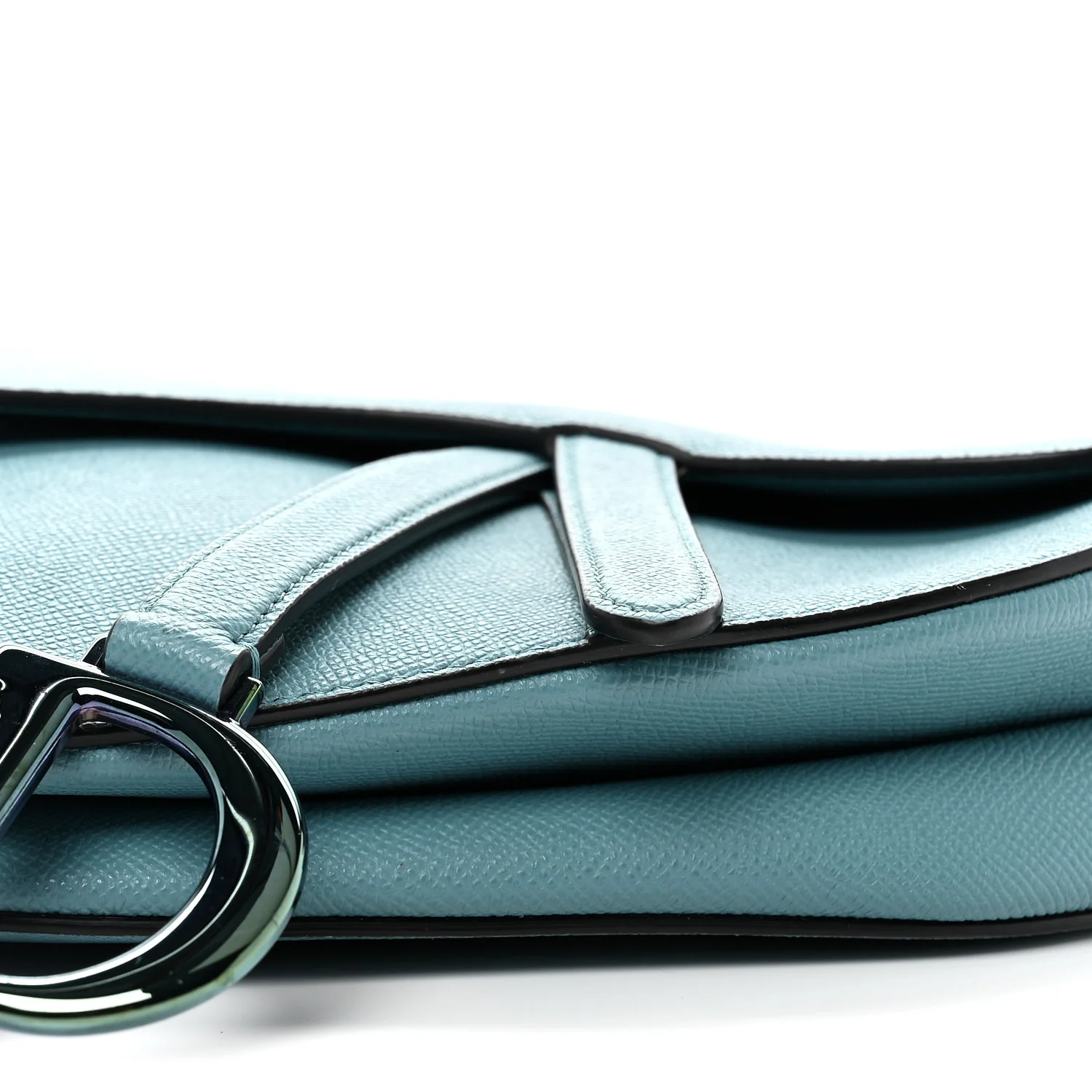 Grained Calfskin Saddle Bag Azure Blue