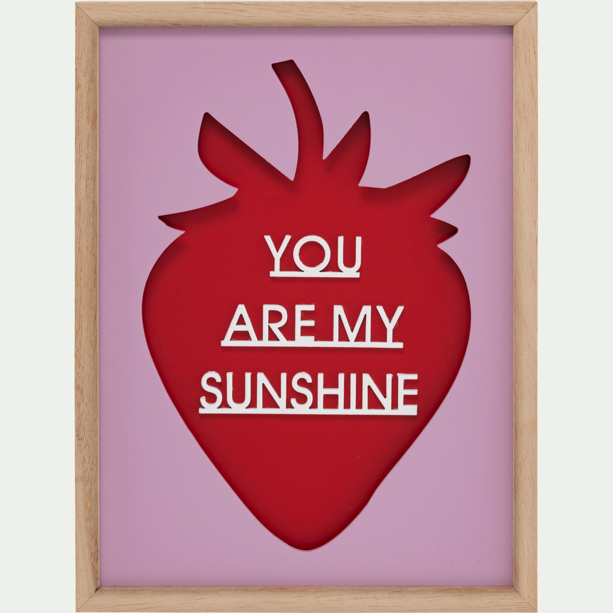 FRAISE - Cadre décoratif motif fraise 19x25,4cm - rouge