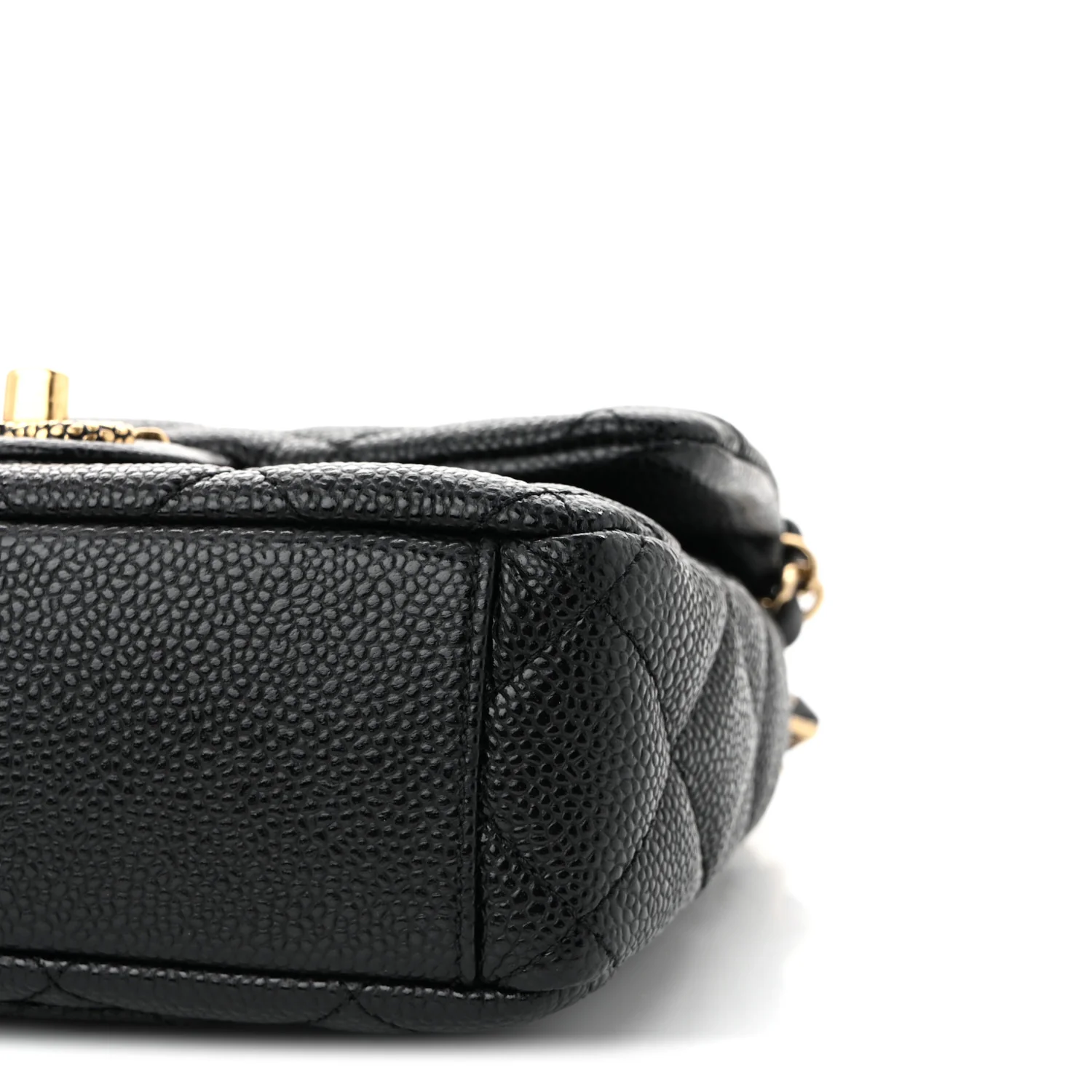 Grained Lambskin Quilted Mini Flap Black