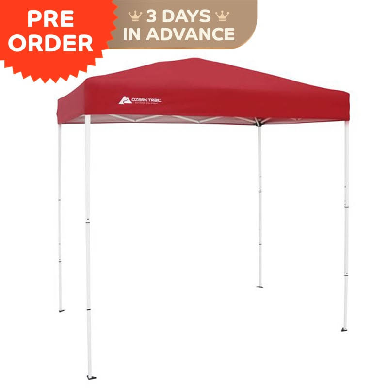 Ozark Trail 4' x 6' Instant Canopy Outdoor Shade Shelter, Brilliant Red