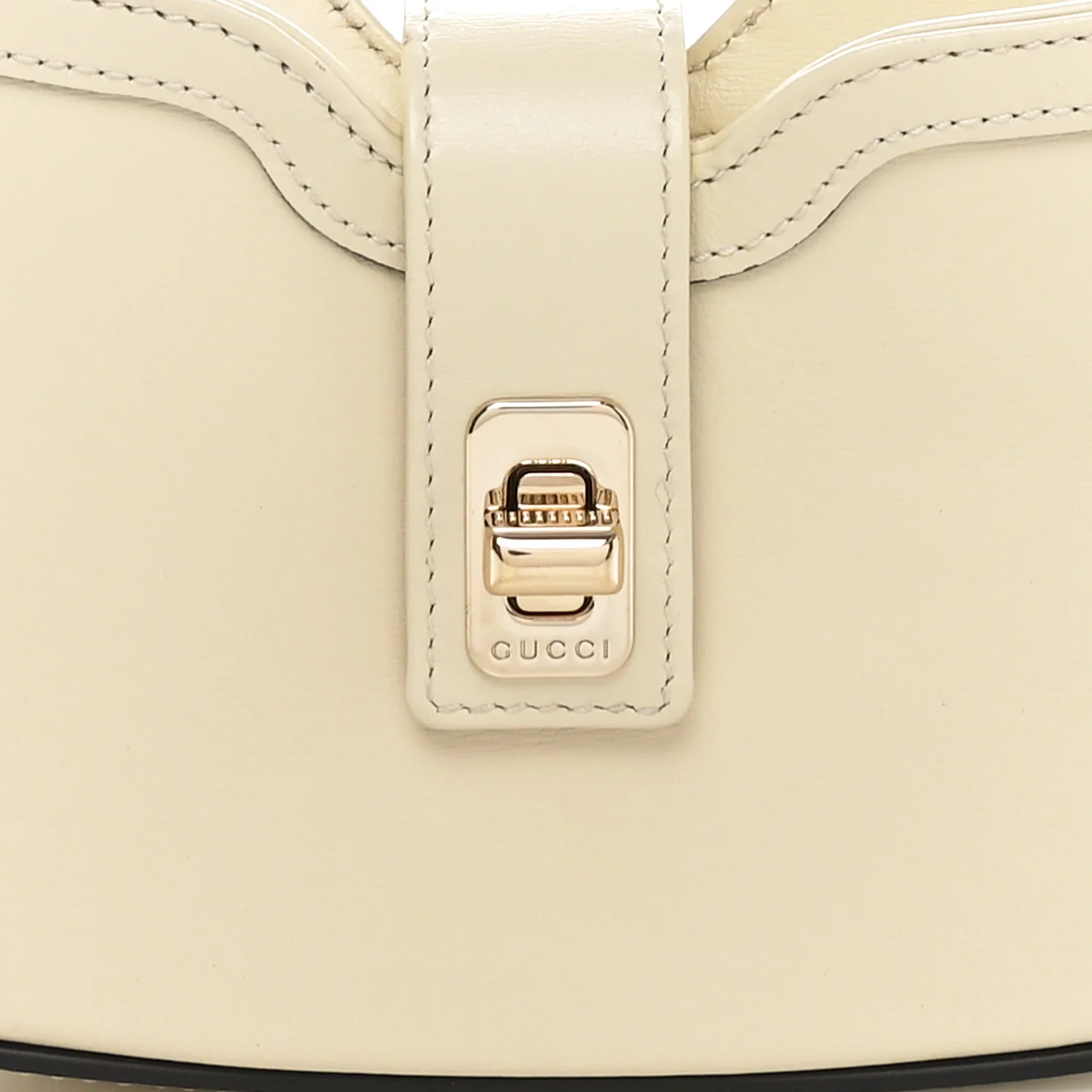 Calfskin Mini Moon Side Shoulder Bag Ivory